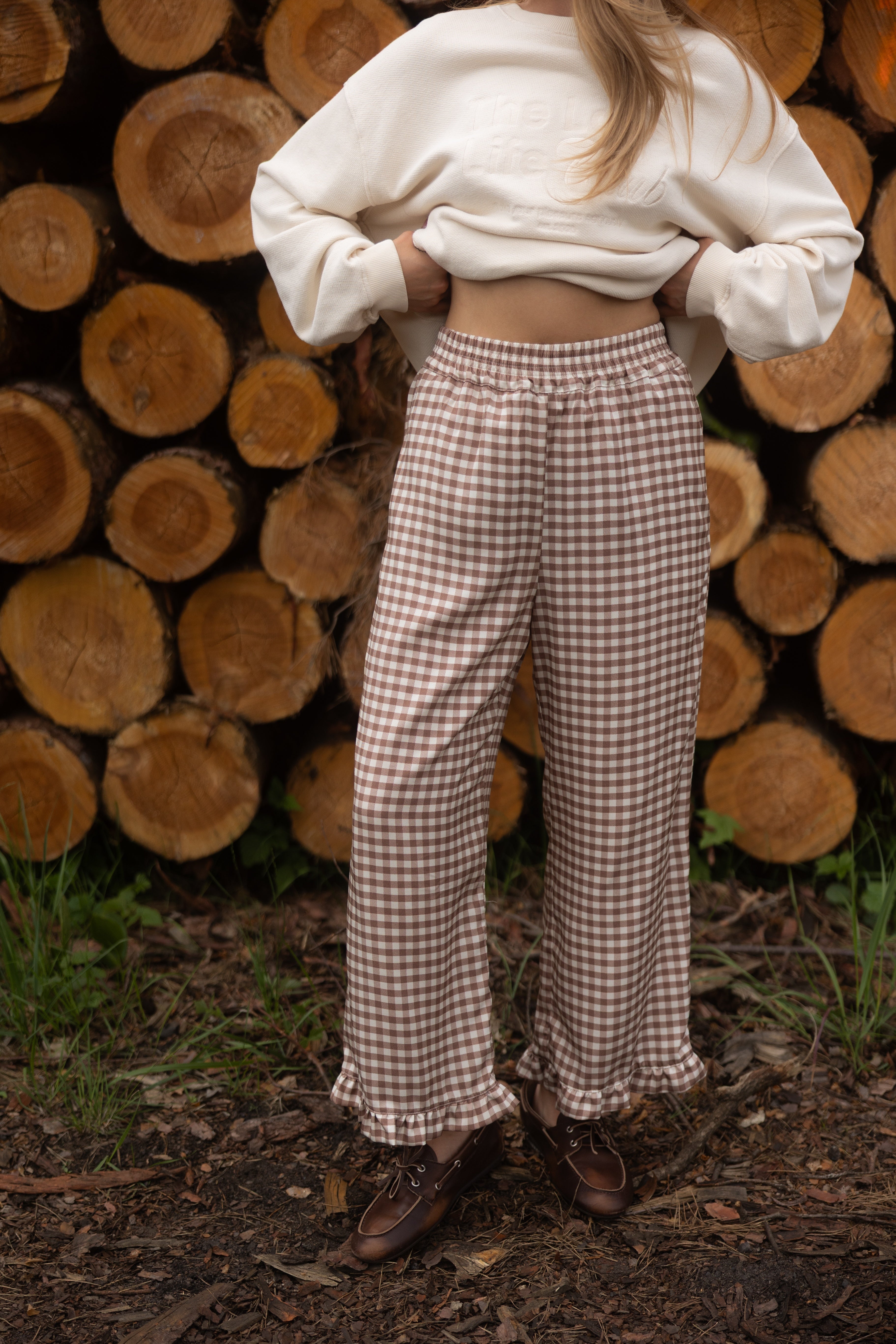 Spodnie Capri Brown Plaid - 5