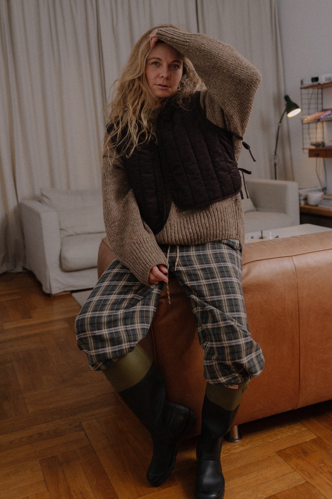 Spodnie Fall Khaki Plaid