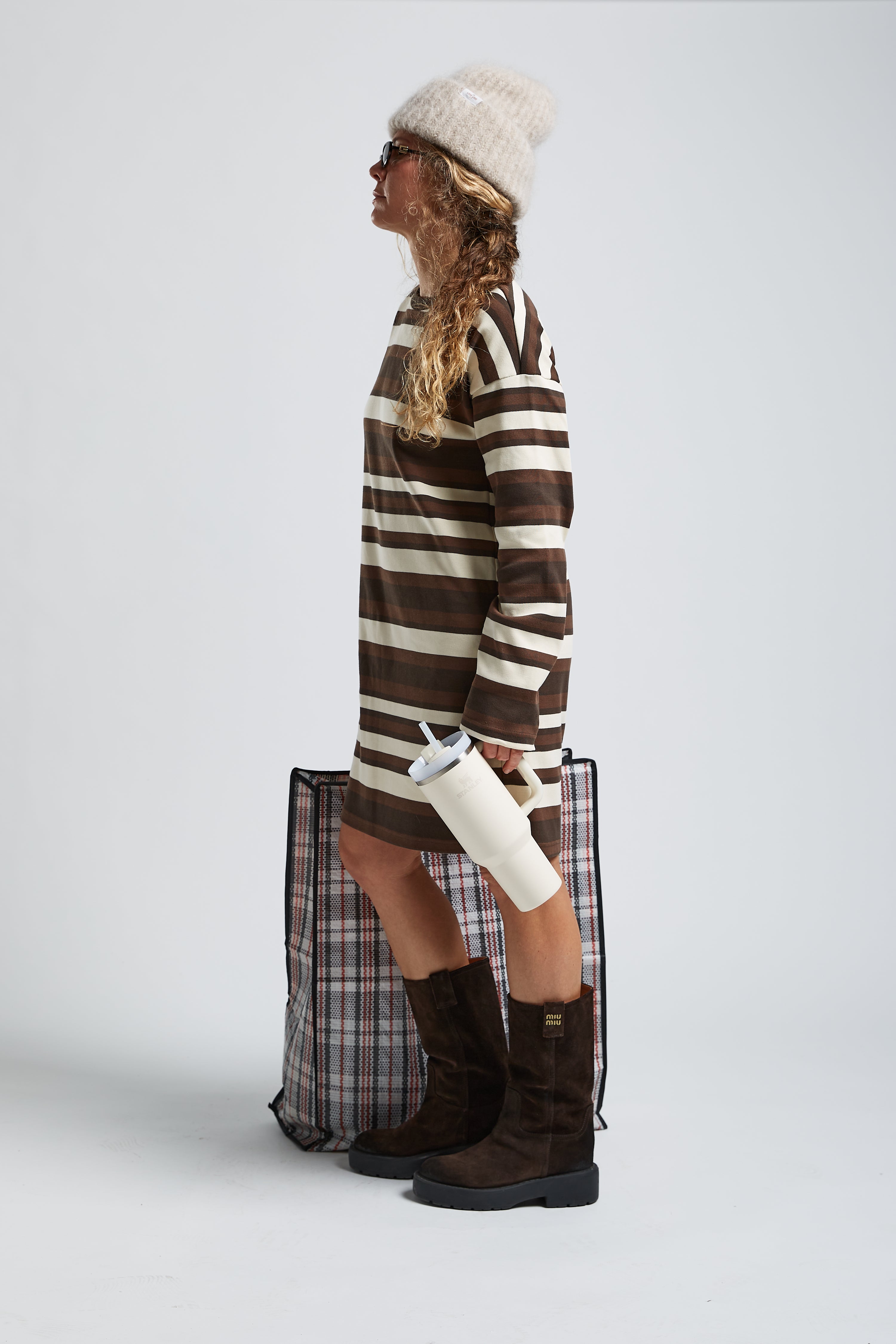 Nuno Brown Stripes Dress - 4