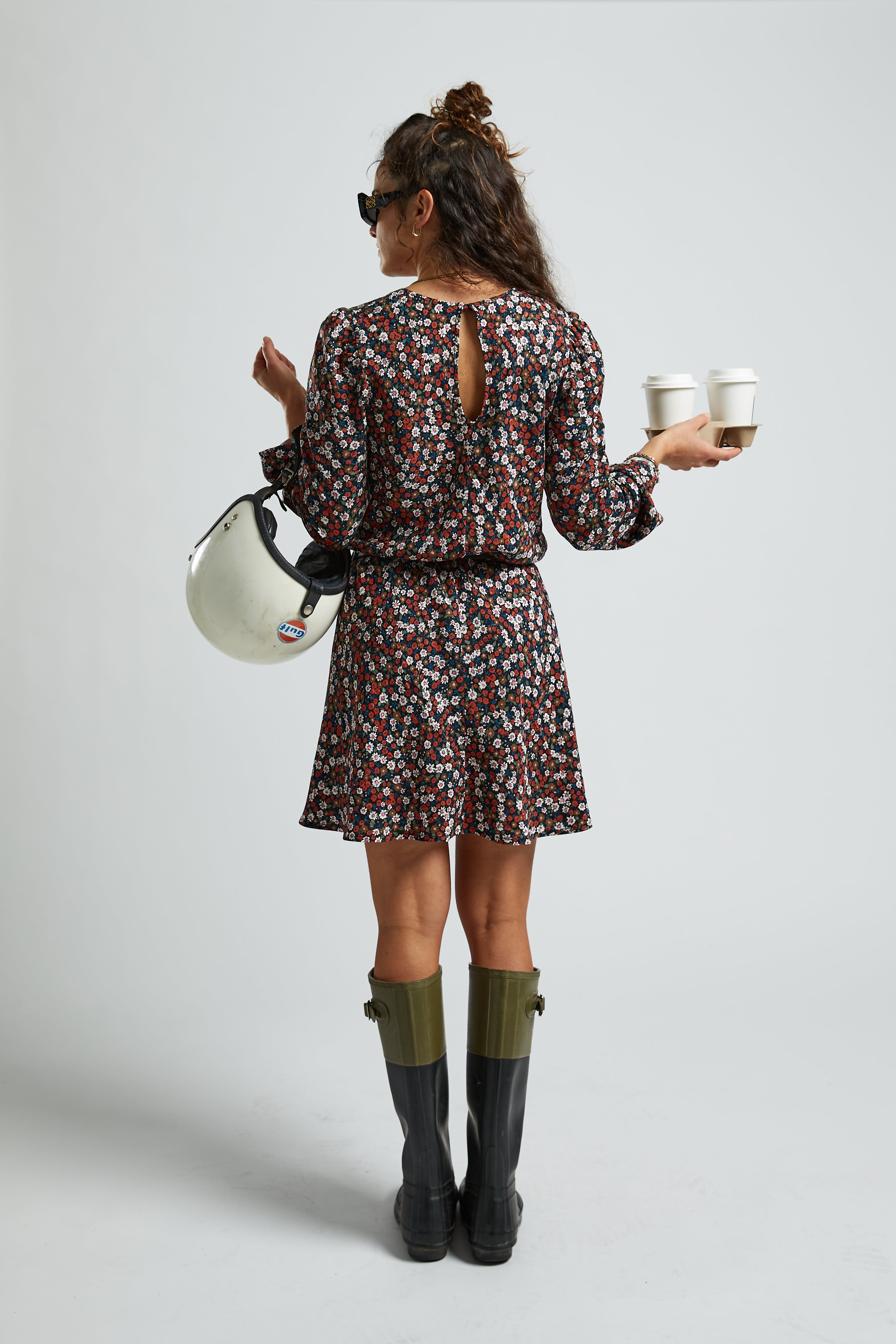 Mira Wildflower Black Dress - 8