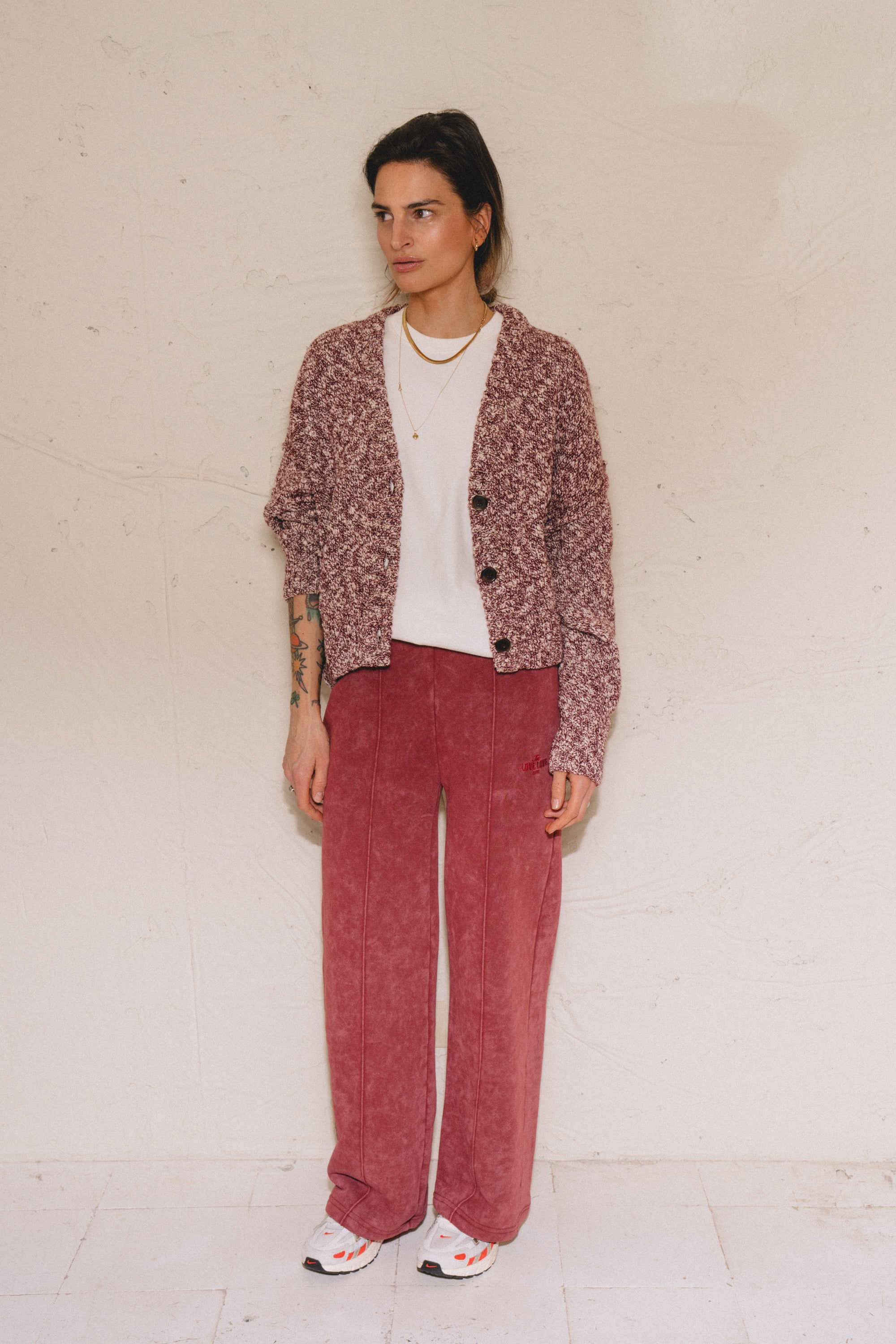 Sweter Lake Burgundy/White - 2