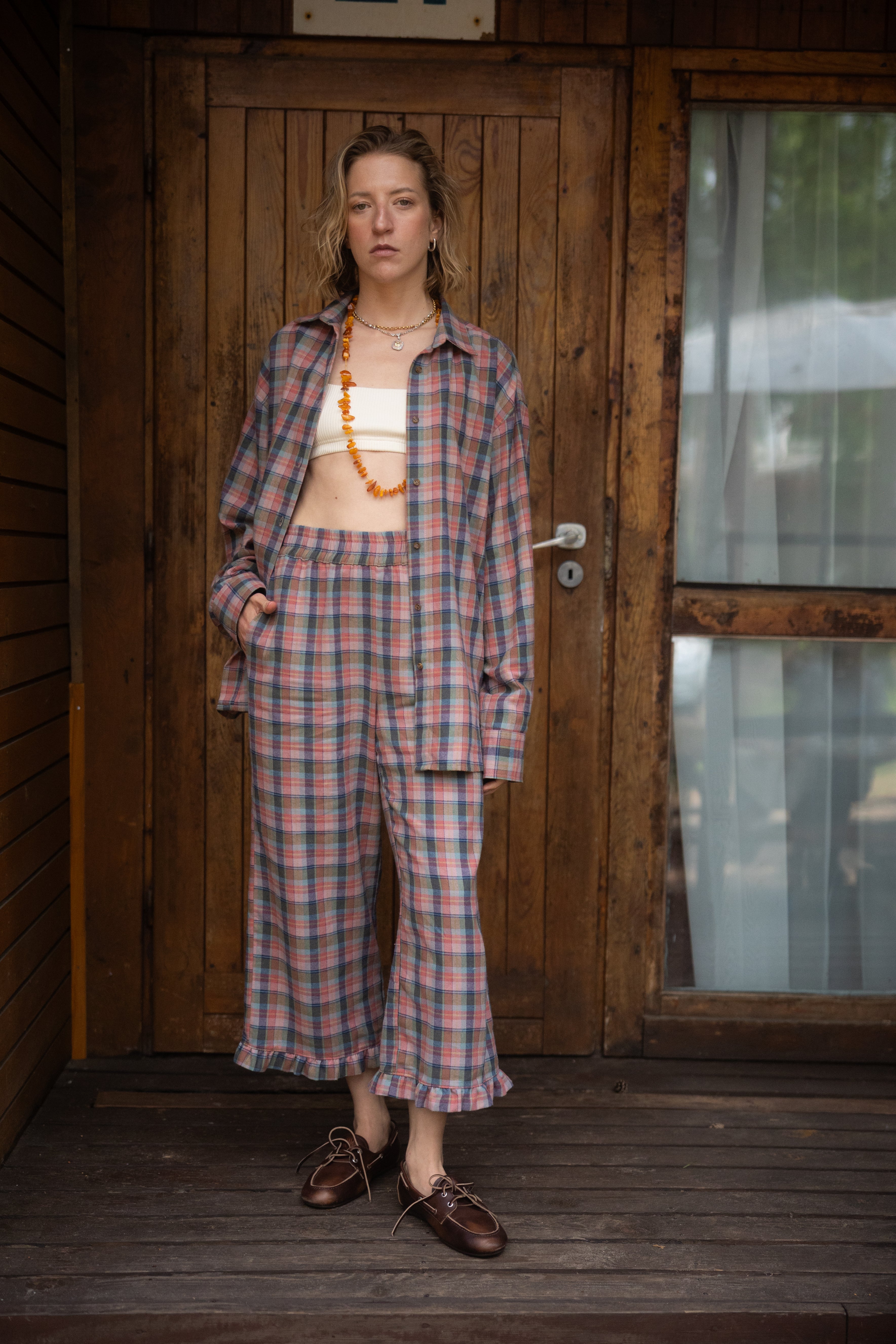 Spodnie Capri Summer Plaid x LARA