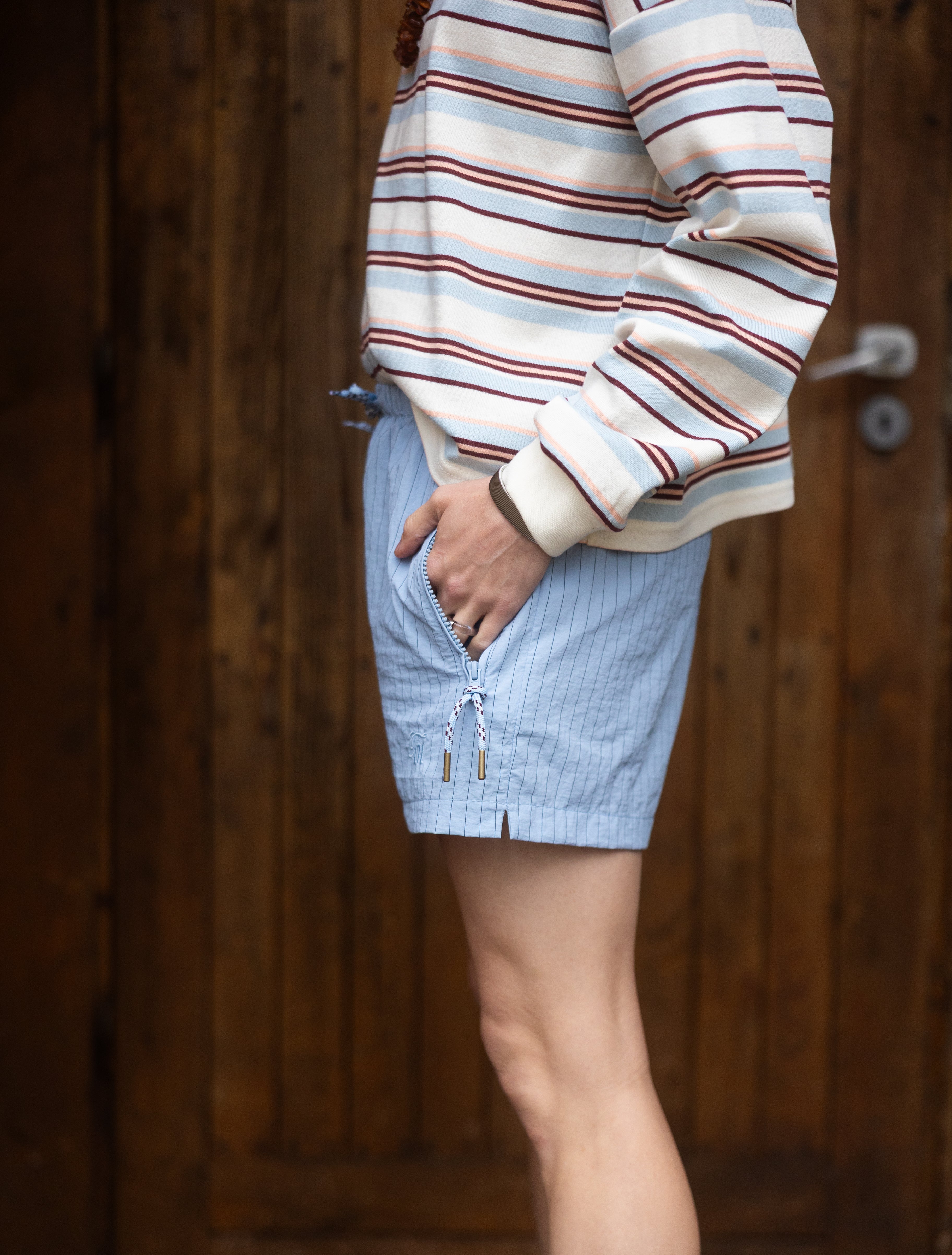 Mia Blue Stripes x LARA Shorts - 14