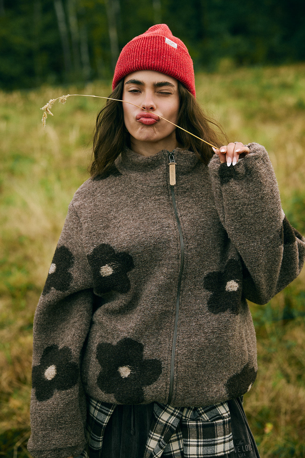Sweatshirt Arty Brown Flowers