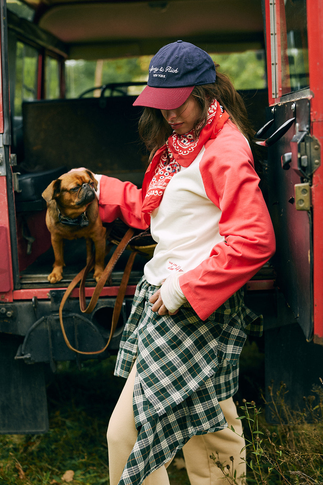 Langarmshirt Cora Rot & Ecru
