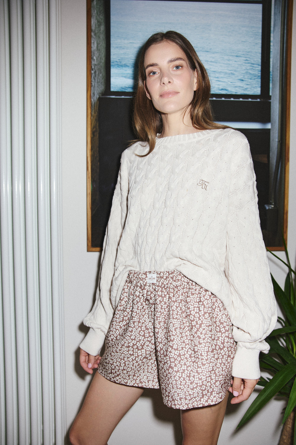Berlin Petit Flowers Brown Shorts - 1