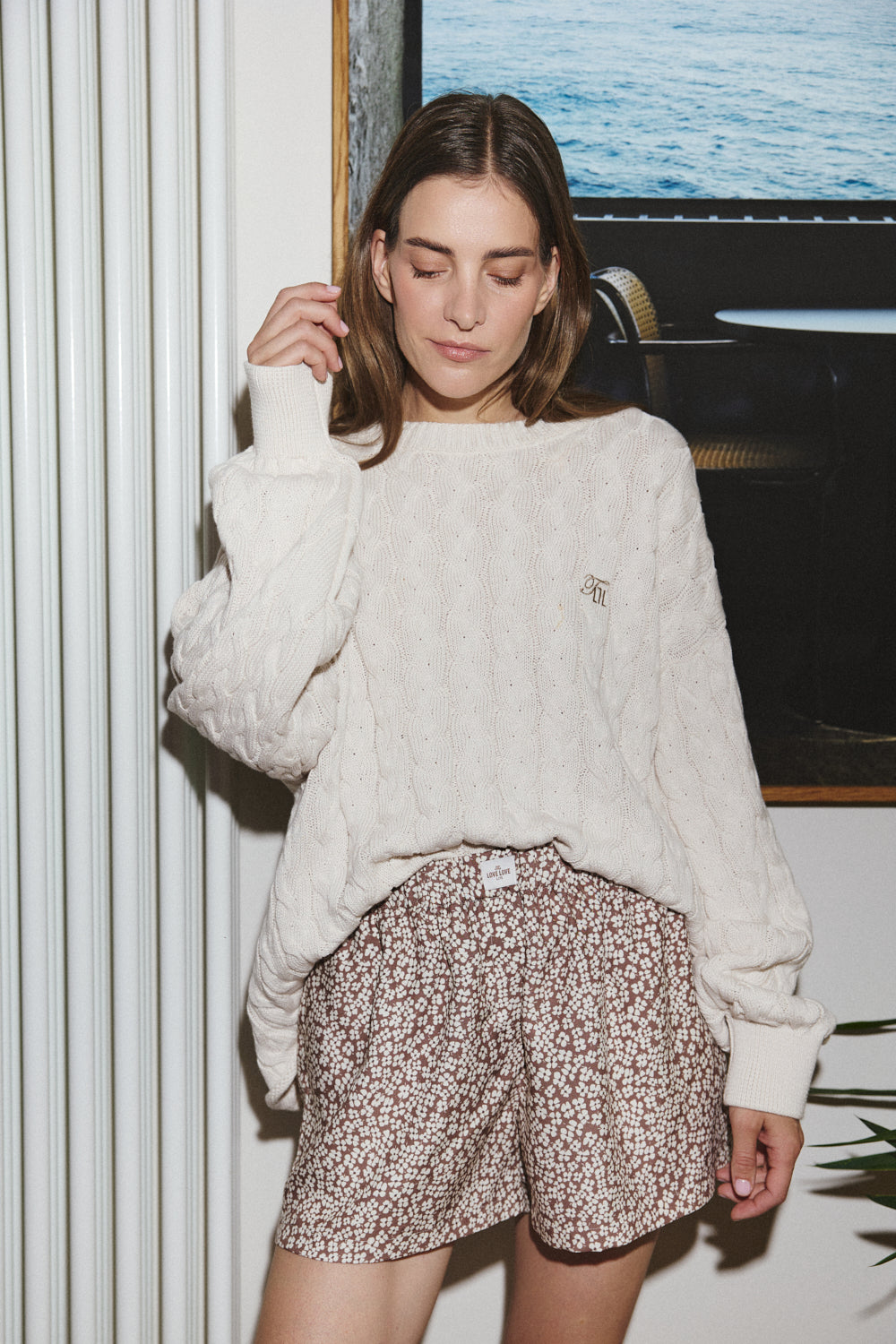 Berlin Petit Flowers Brown Shorts - 6