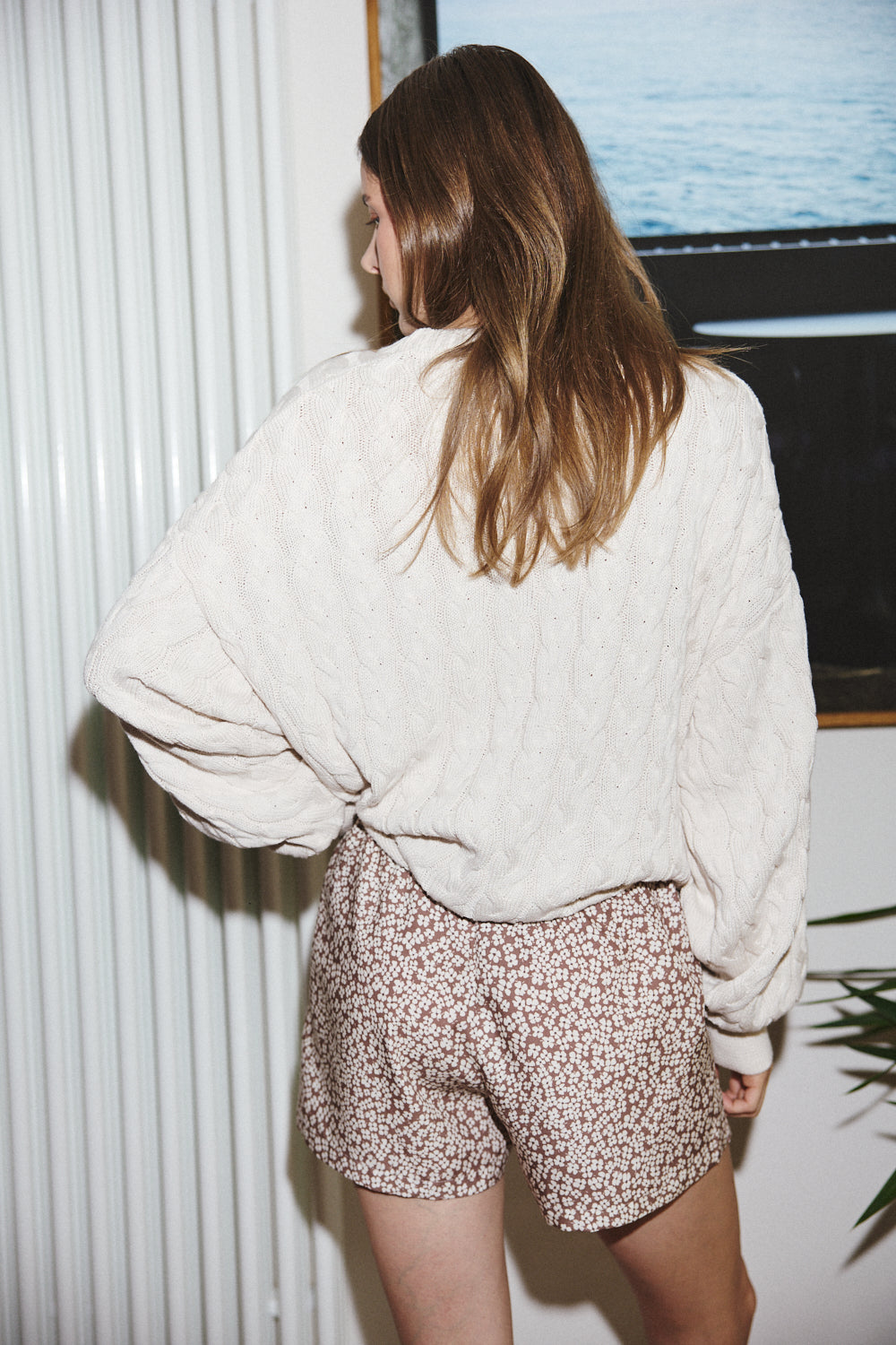 Berlin Petit Flowers Brown Shorts - 8