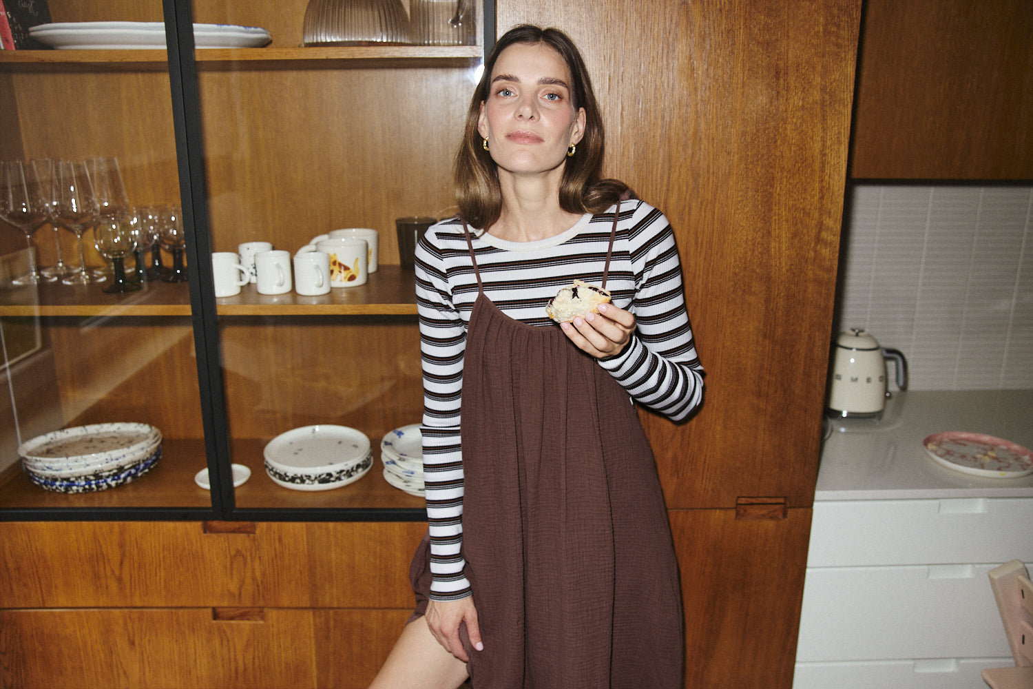 Longsleeve Linda Ecru/Brown Stripes - 9