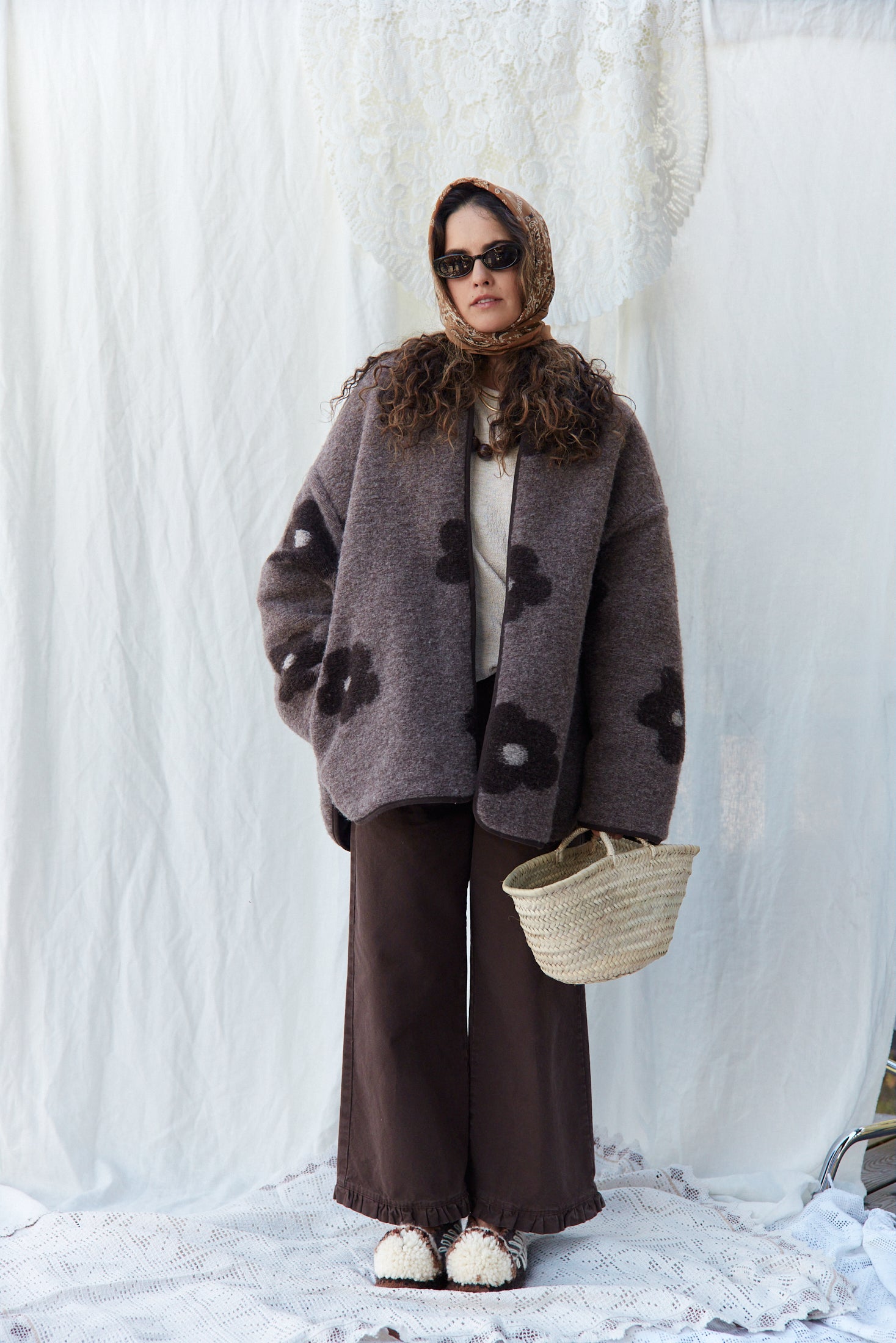 Kurtka Adana Brown Flowers