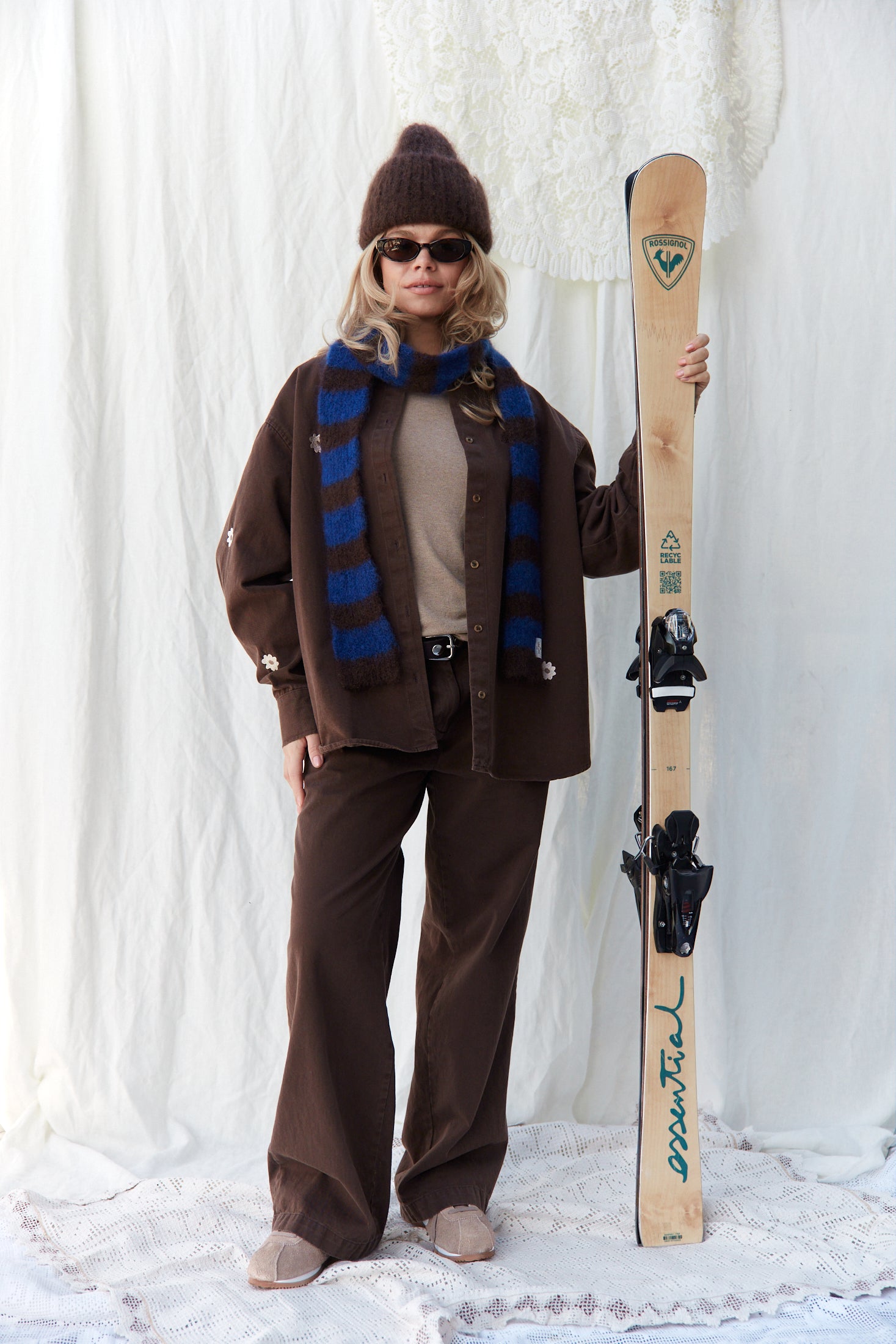 Szalik Lago Blue & Brown - 9