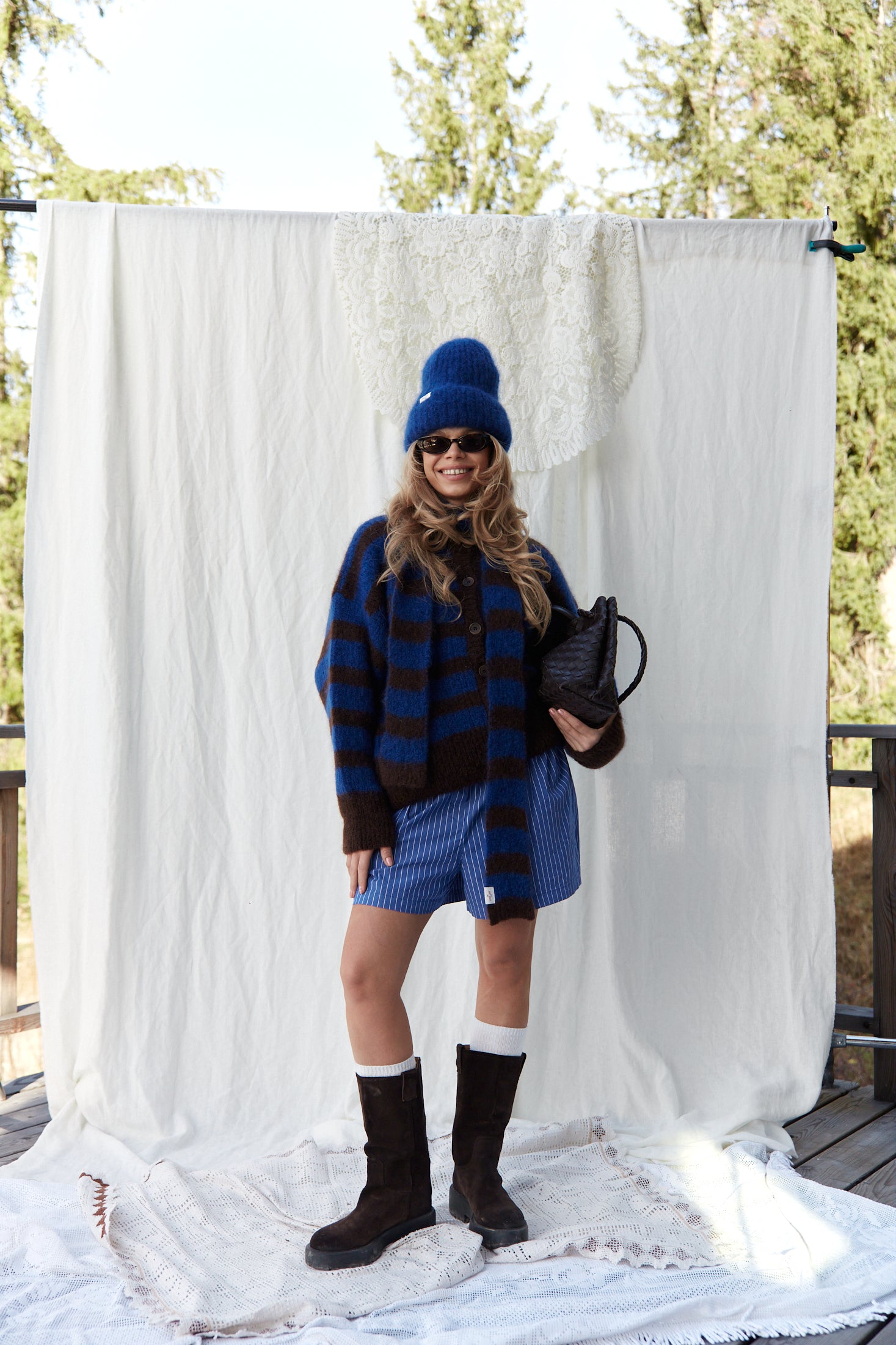 Kardigan Bori Blue & Brown - 7