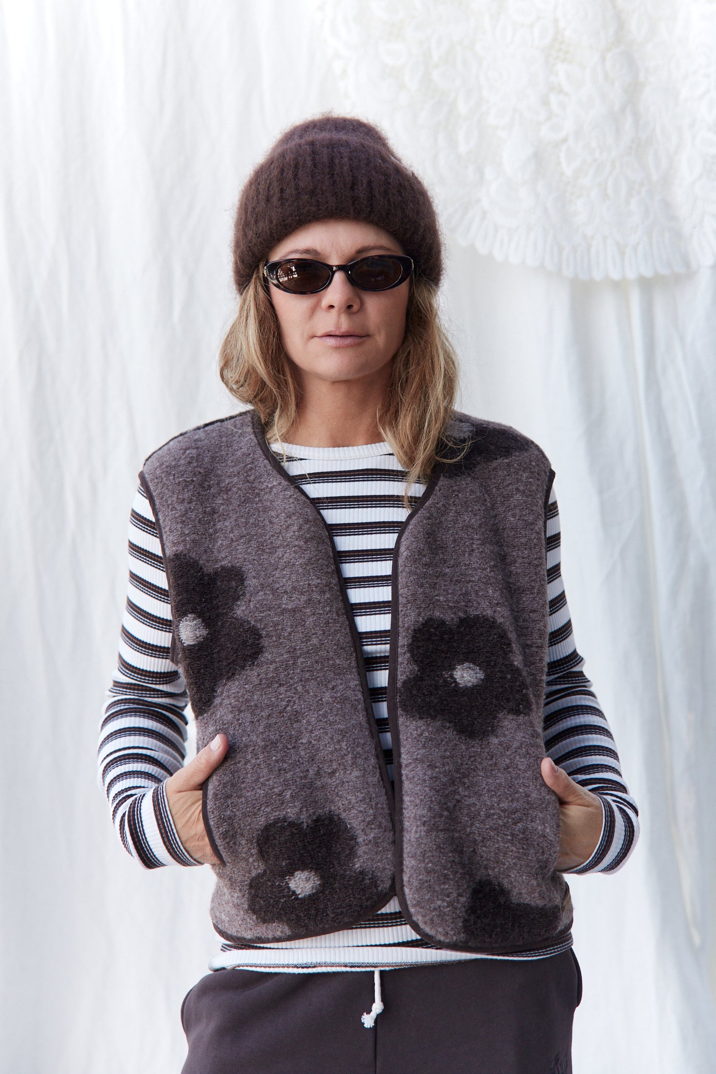 Kamizelka Terra Brown Flowers