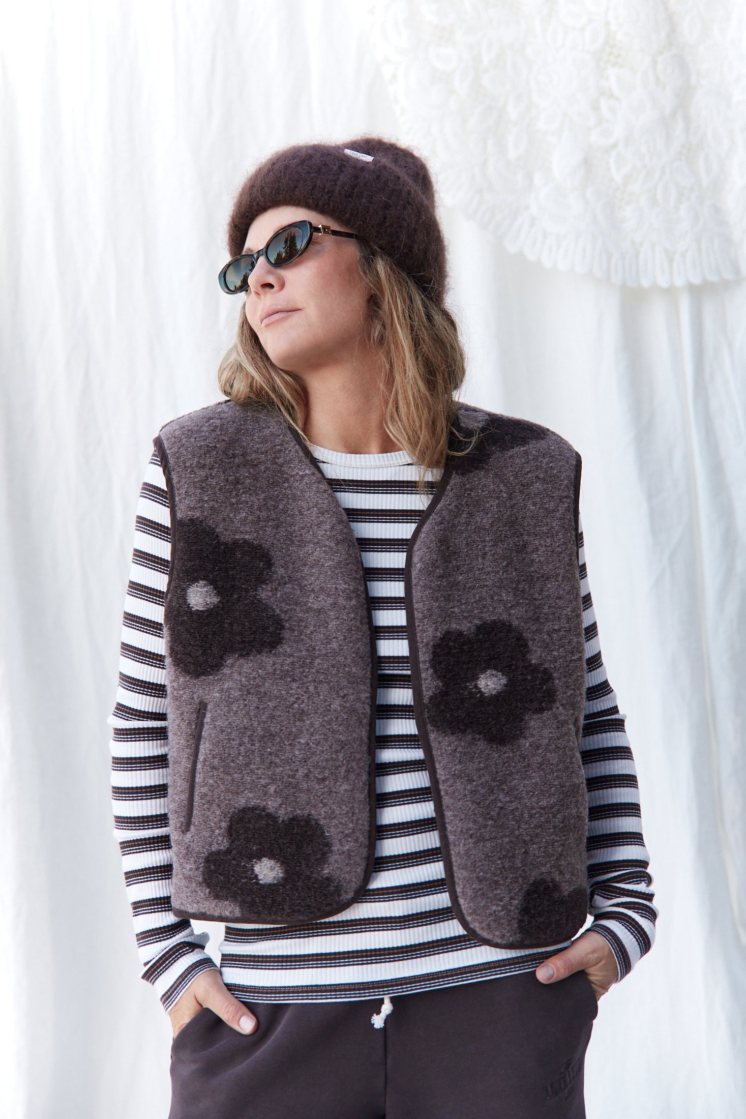 Kamizelka Terra Brown Flowers - 5