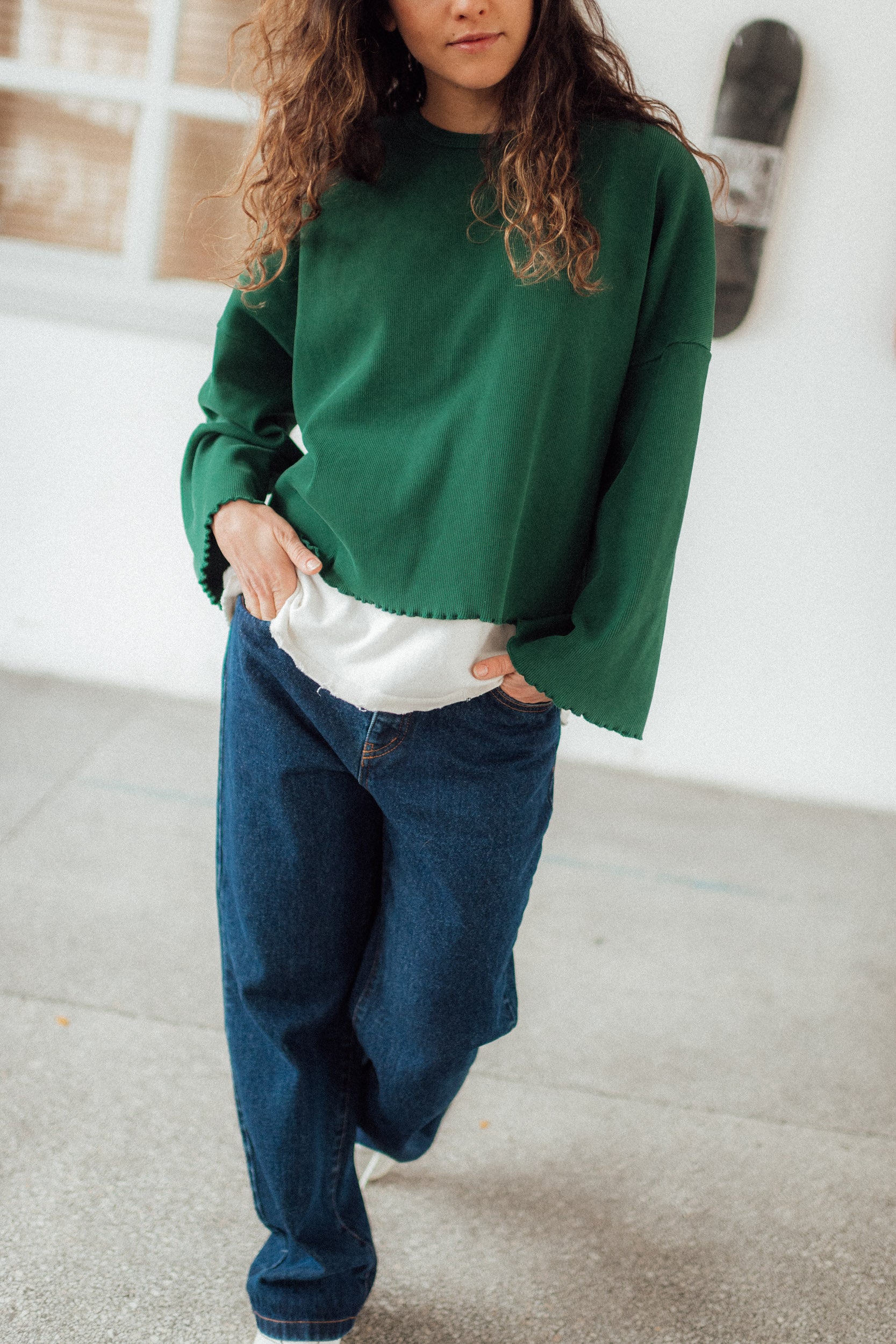 Longsleeve Toledo Frill Dark Green - 1