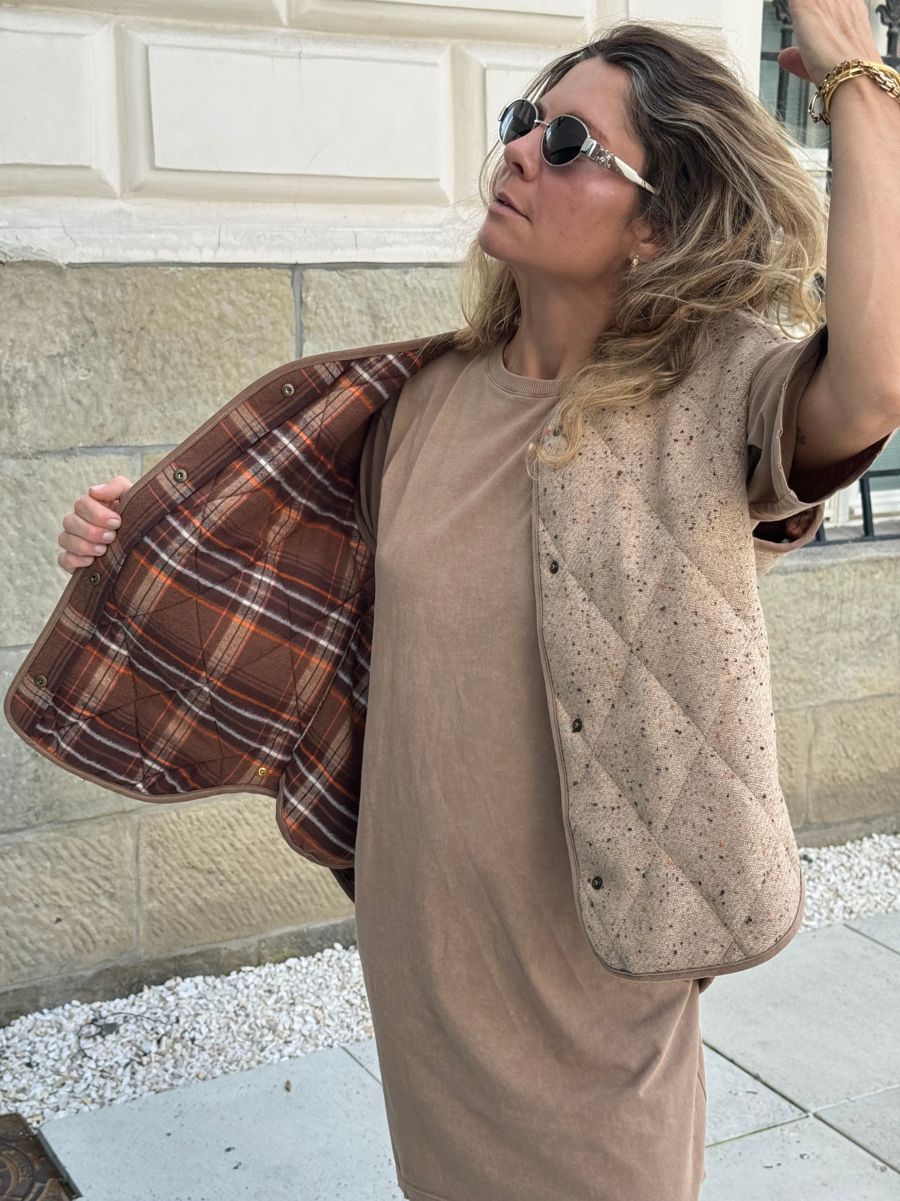 Kamizelka Tahoe Beige/Brown Plaid - 3