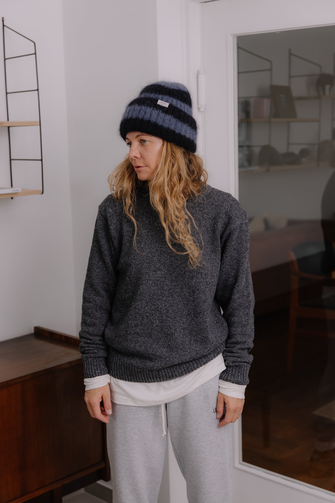 Baby Black and Gray Hat - 4