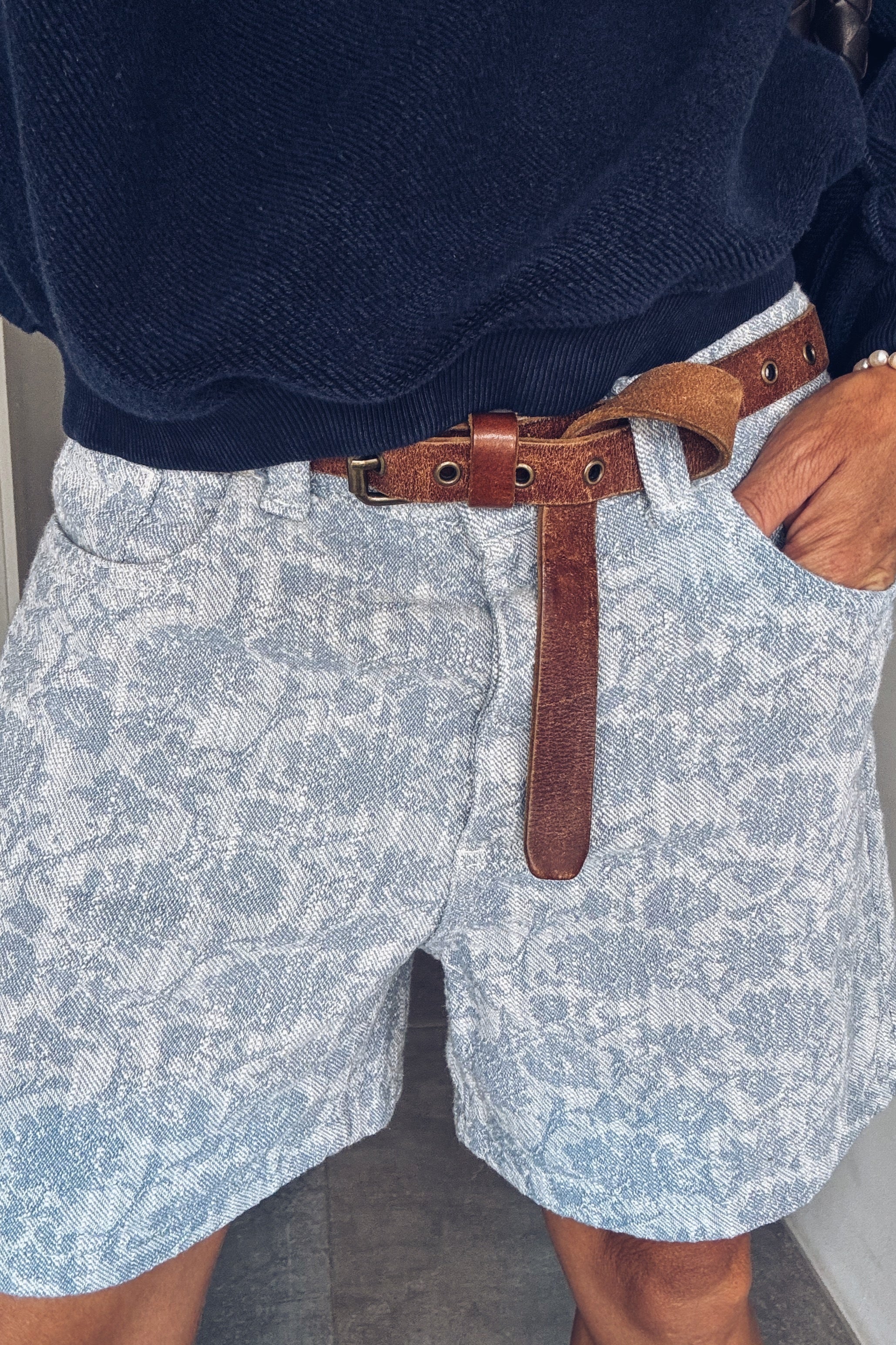 Spodenki Joline Blue Jacquard - 1
