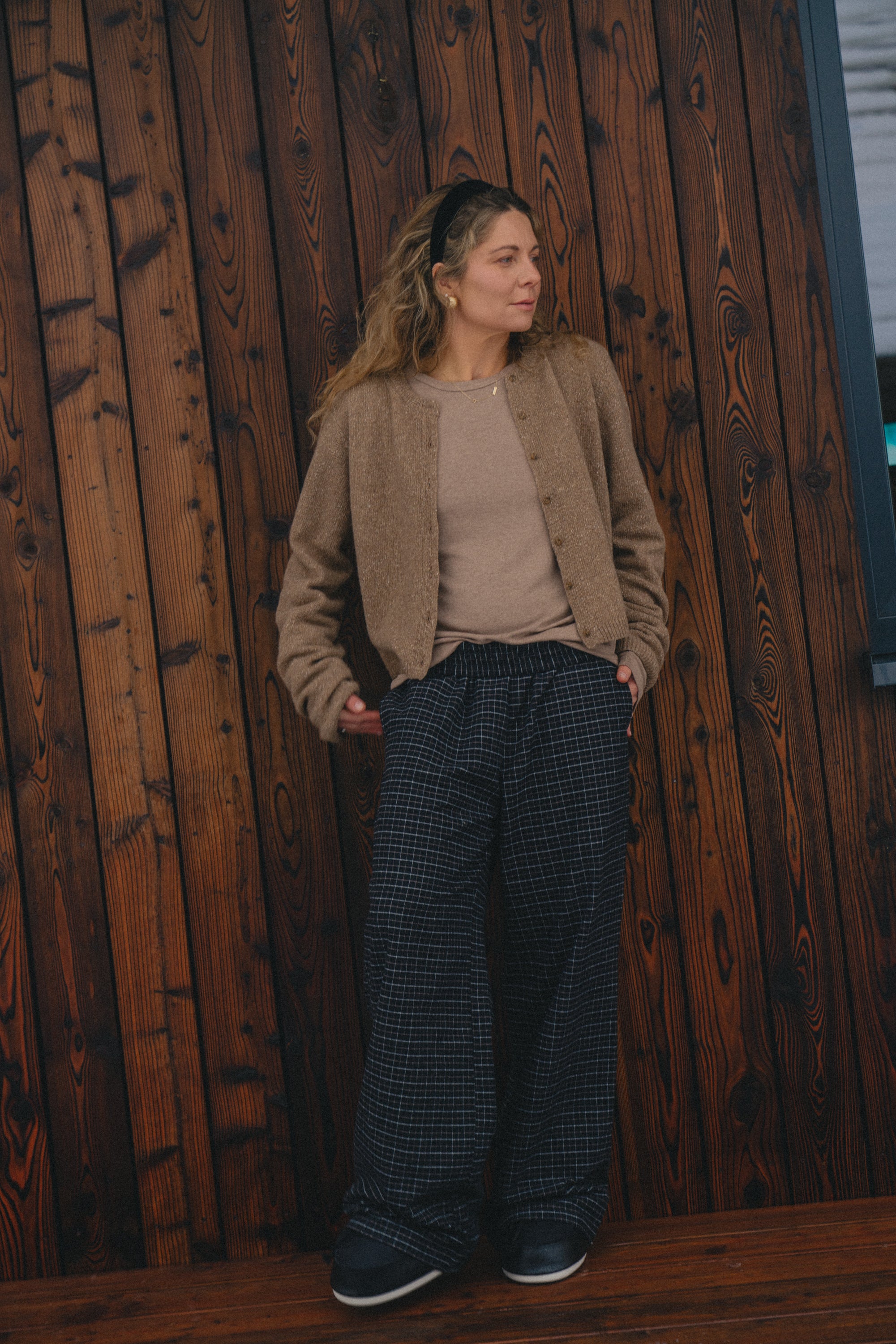 Spodnie Uppsala Black Plaid - 28