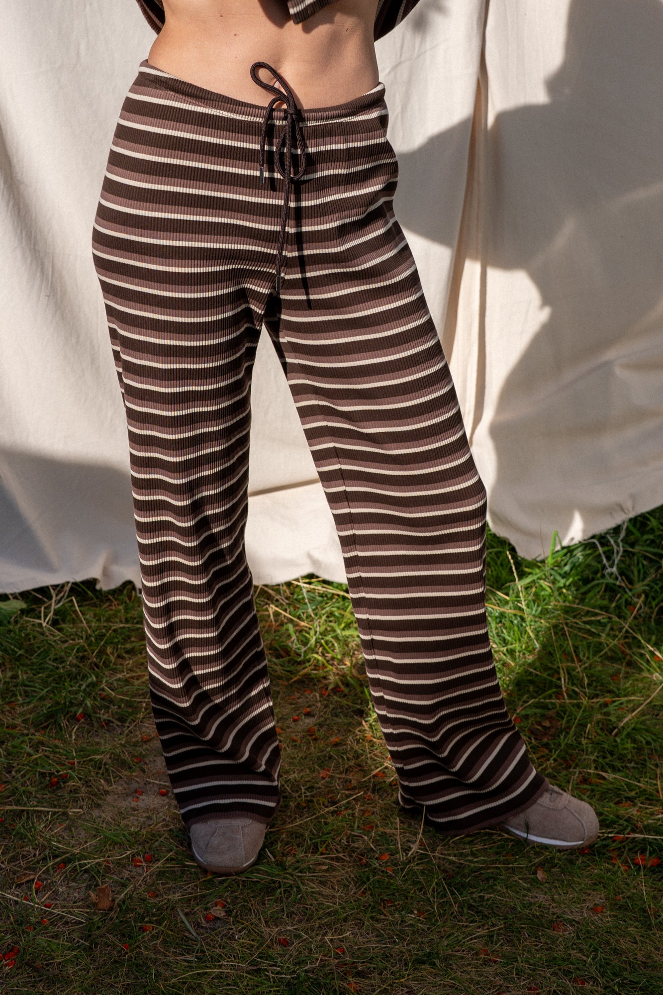 Calm Brown Stripes Trousers