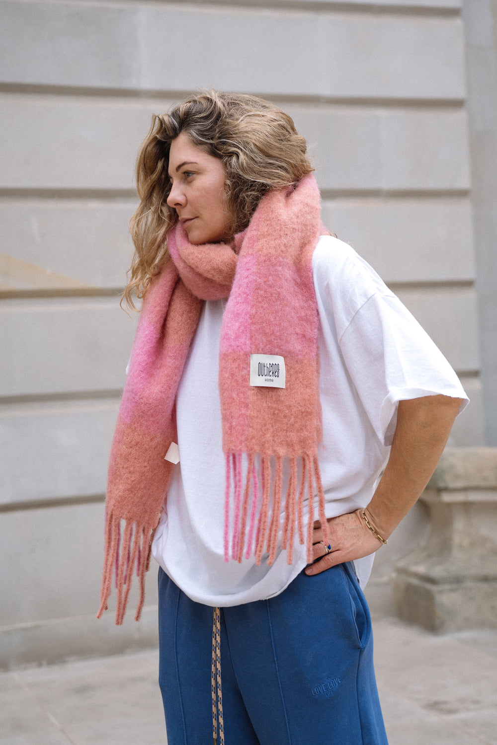 Szalik w kratę karo Pink - 4