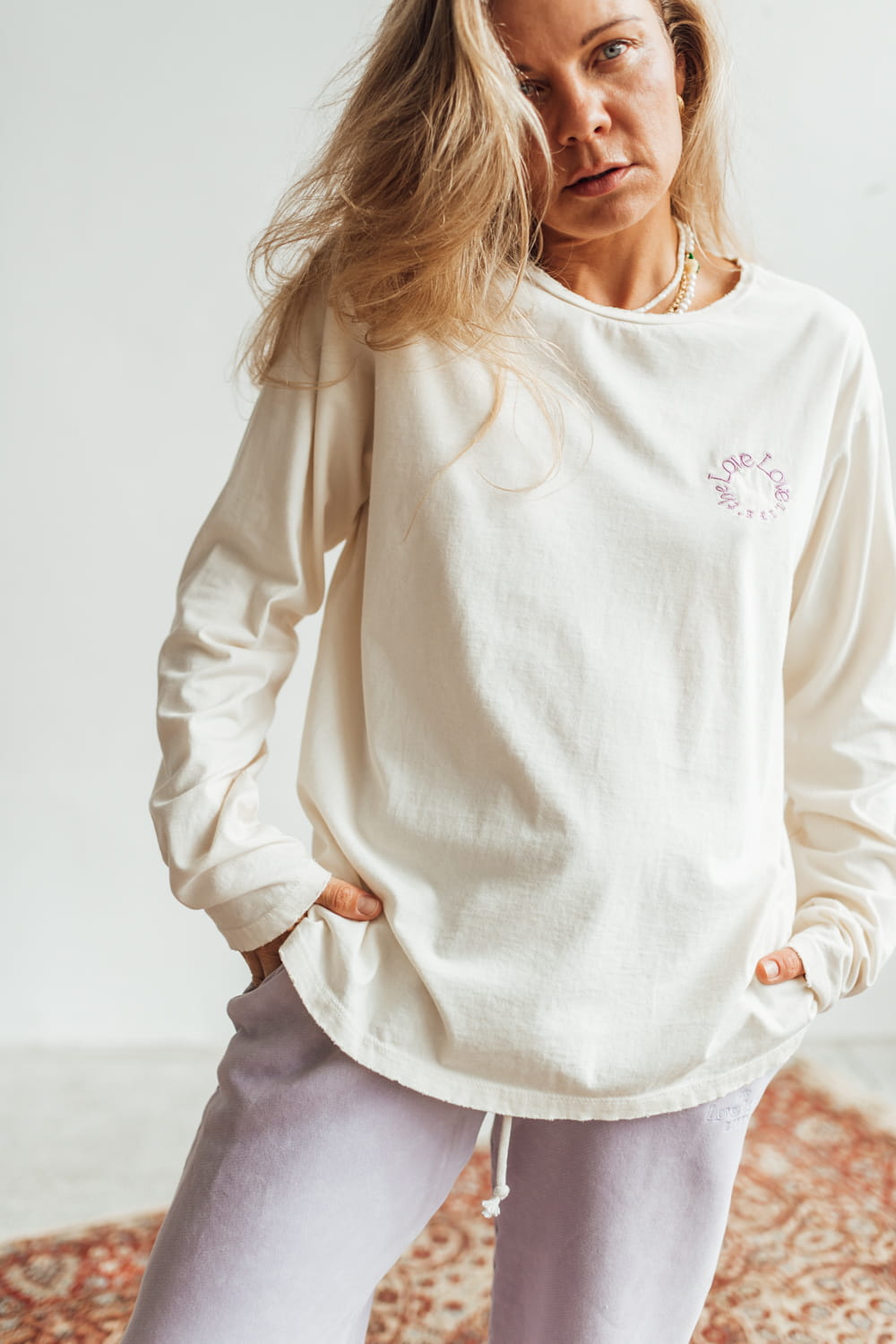 Longsleeve Luz Ecru Purple
