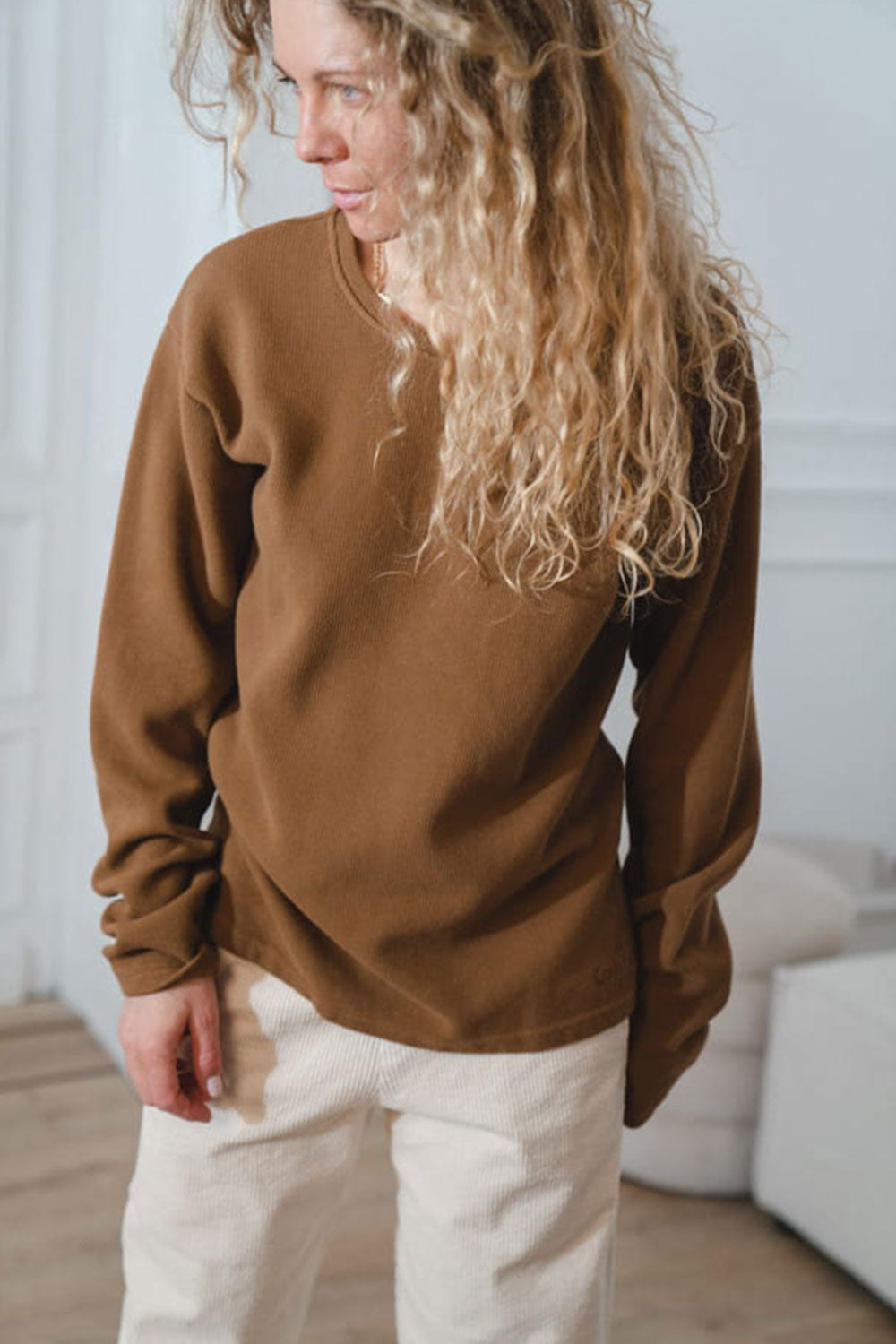 Longsleeve Sweet Waffle Light Brown