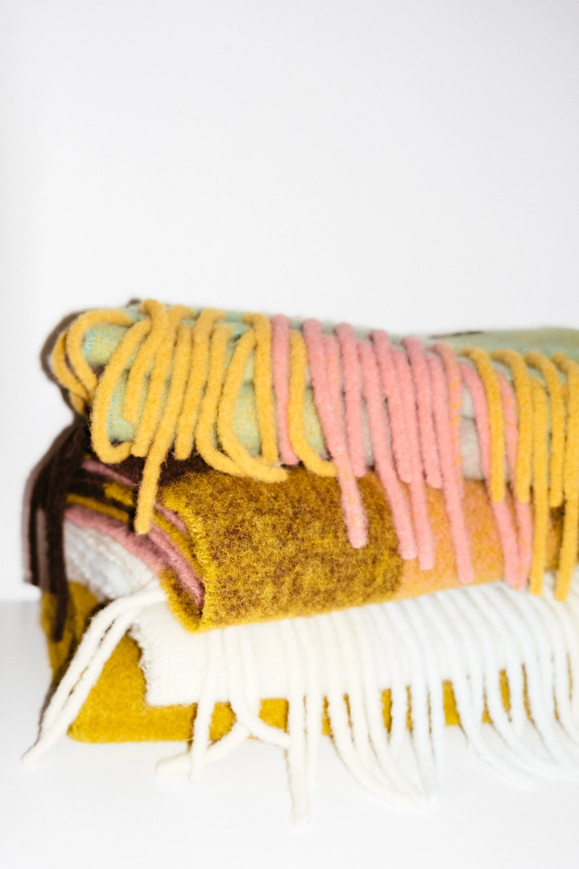 Szalik z wełny Alpaki Pink Brown - 9