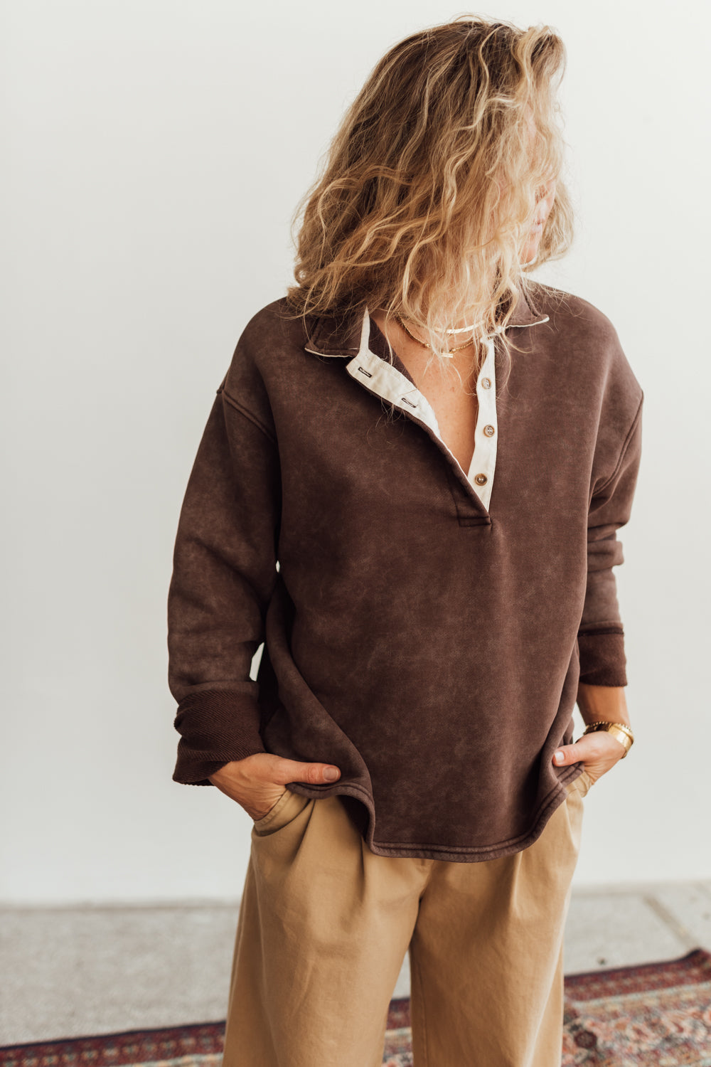 Bluza Botton Chocolate Brown