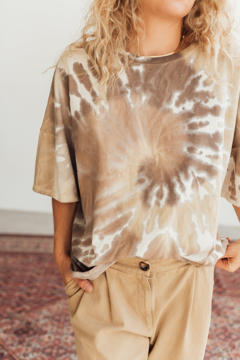 T-shirt Madrid Brown Tie Dye Heavy
