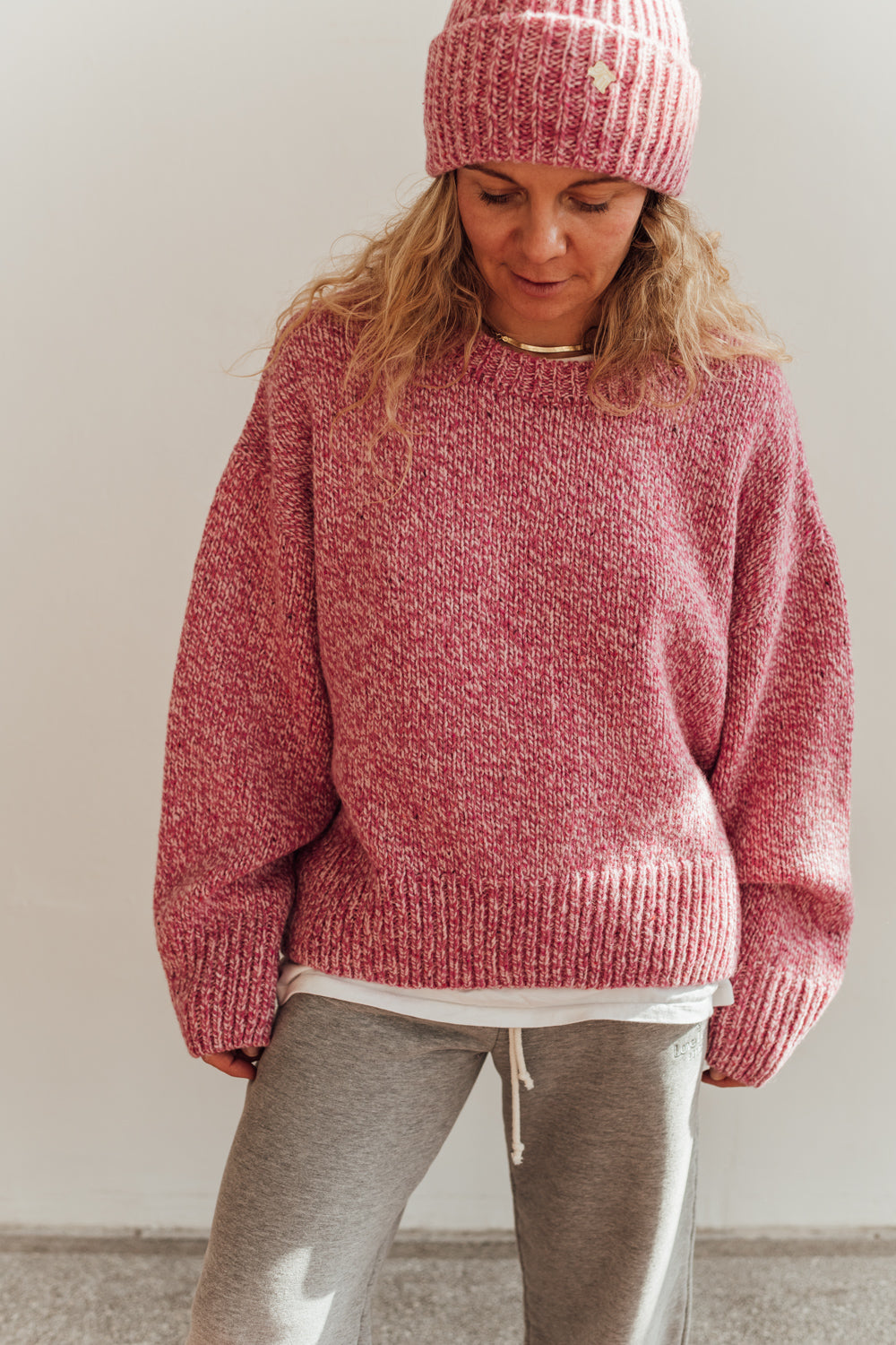 Sweter Cloud Pink Melange