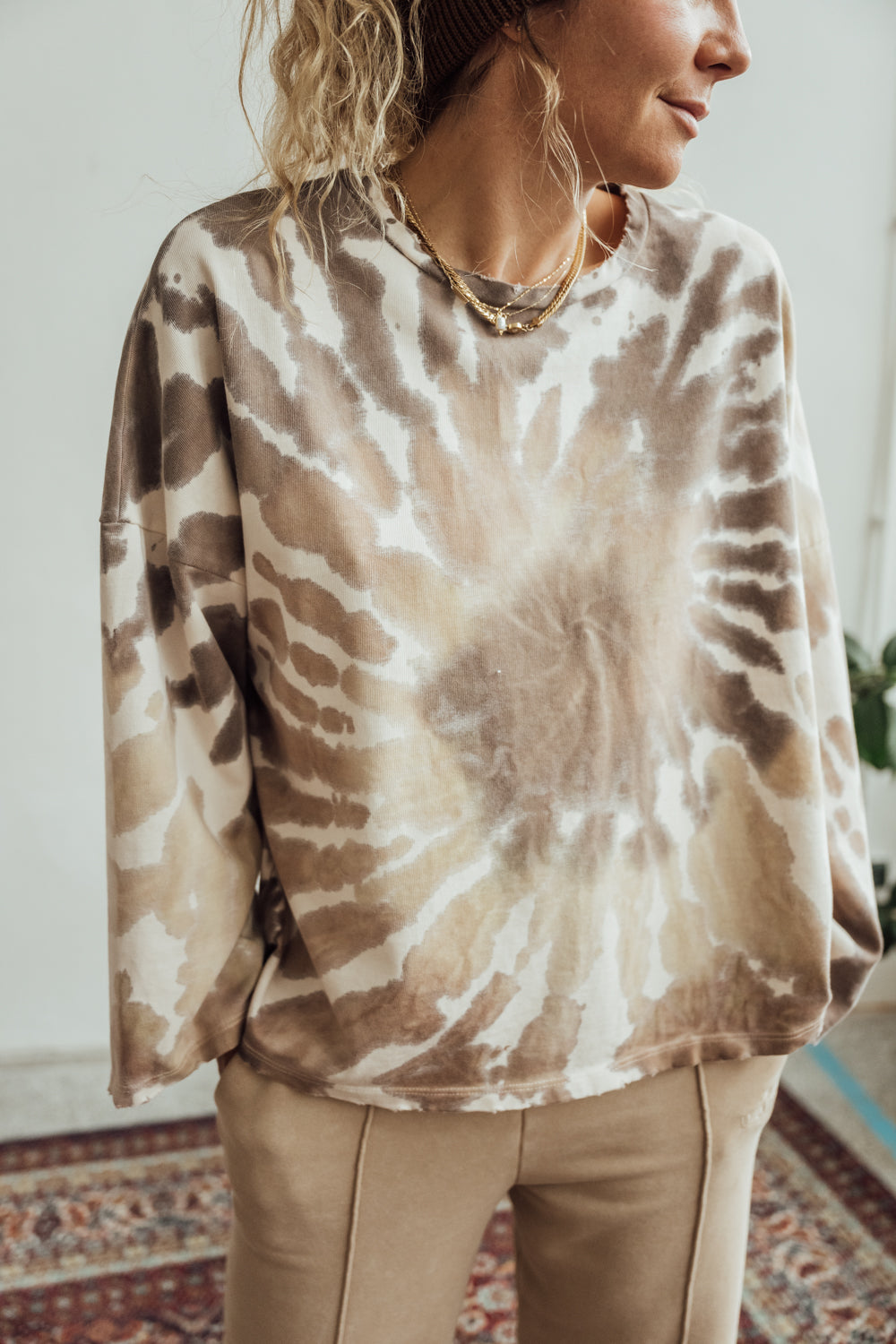 Longsleeve Toledo Brown Tie Dye Heavy