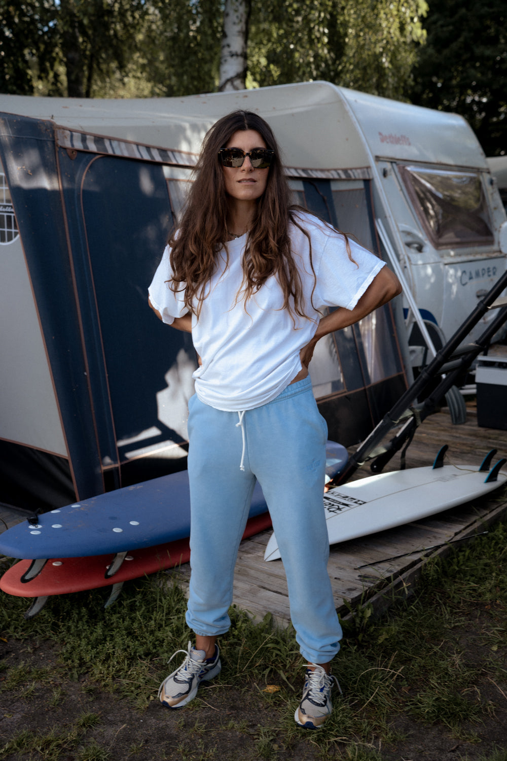 Tan White Classic T-shirt - 1