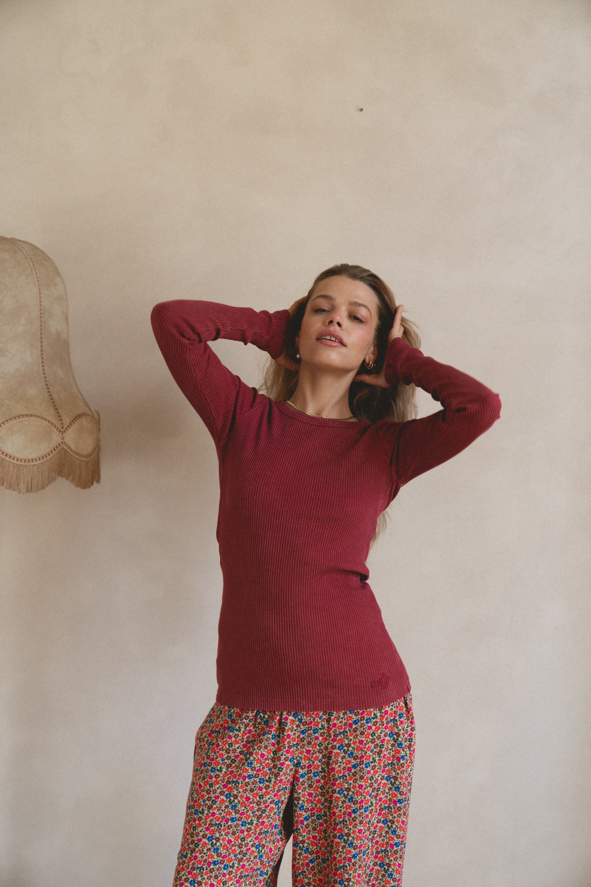 Longsleeve Linda Burgundy - 1