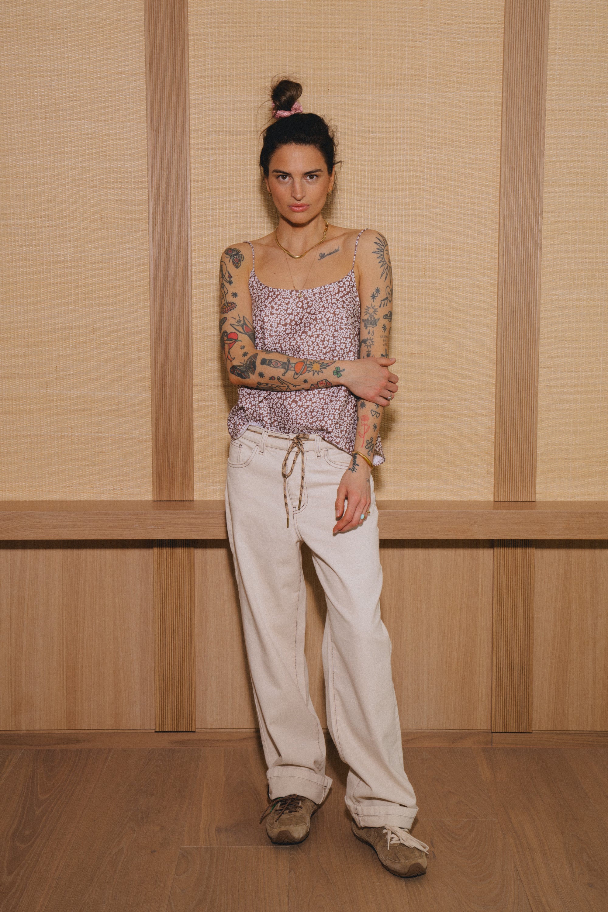 Top Kris Petit Flowers Brown - 22