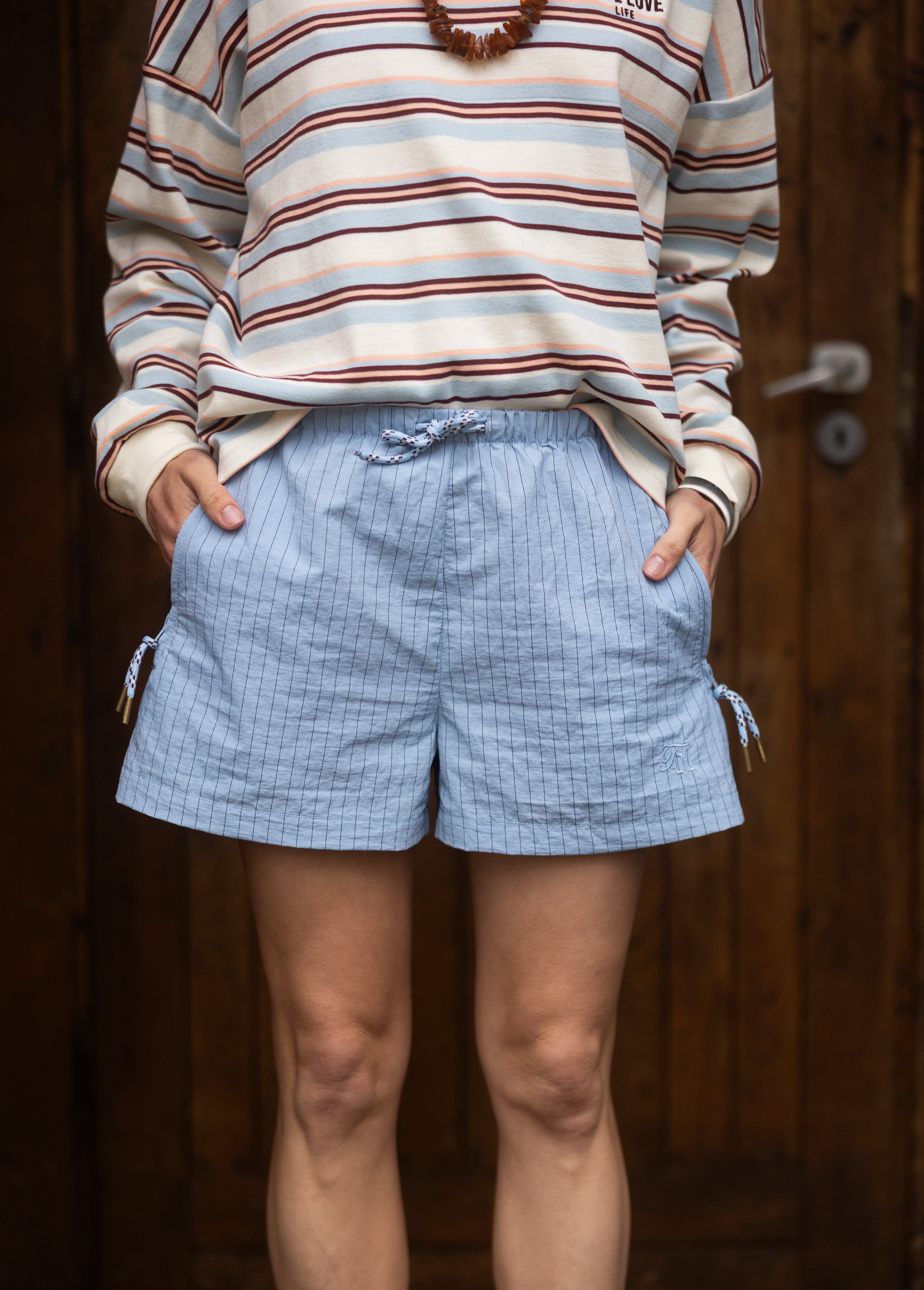 Mia Blue Stripes x LARA Shorts - 13