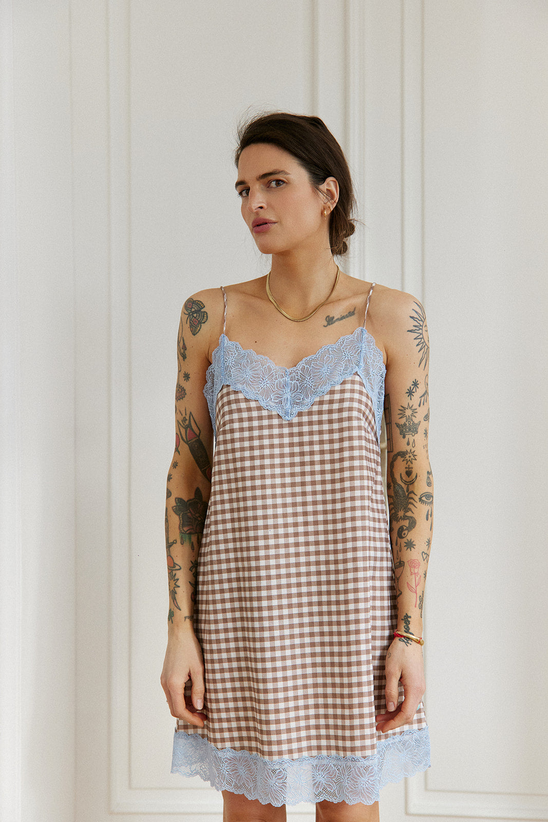 Sukienka Kim Brown Plaid