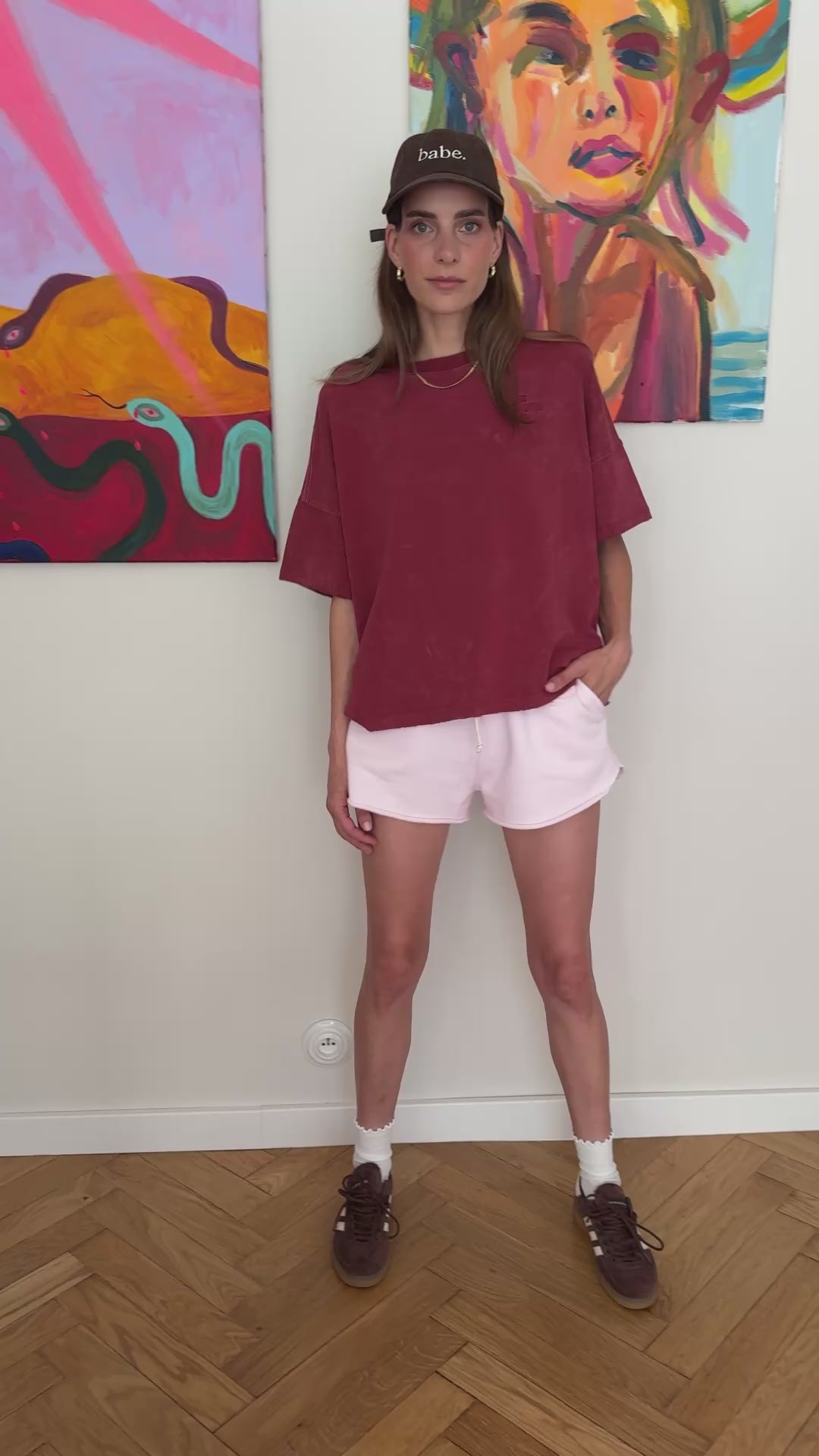 T-shirt Gara Burgundy Heavy TES - 3