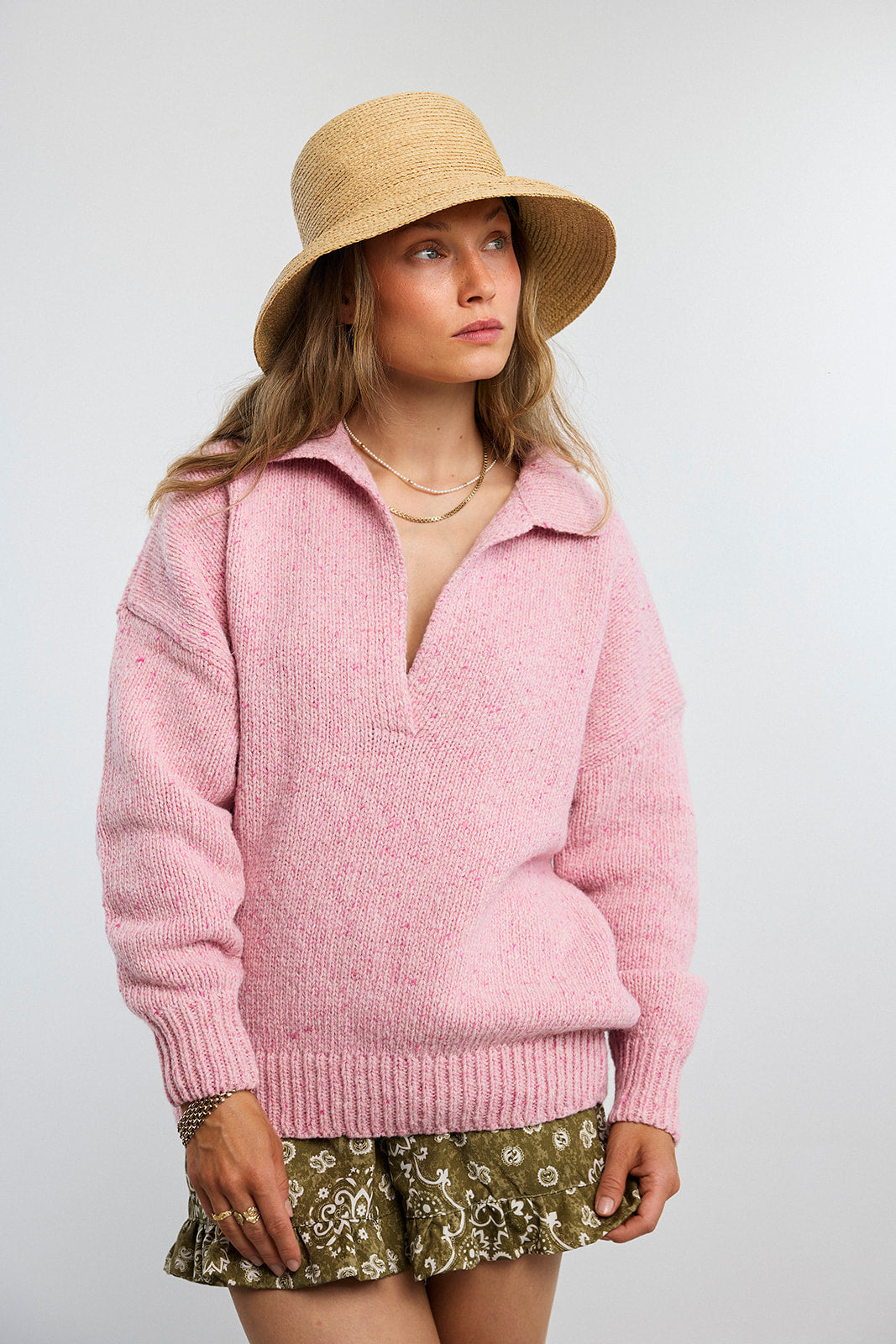 Open Pink Pullover