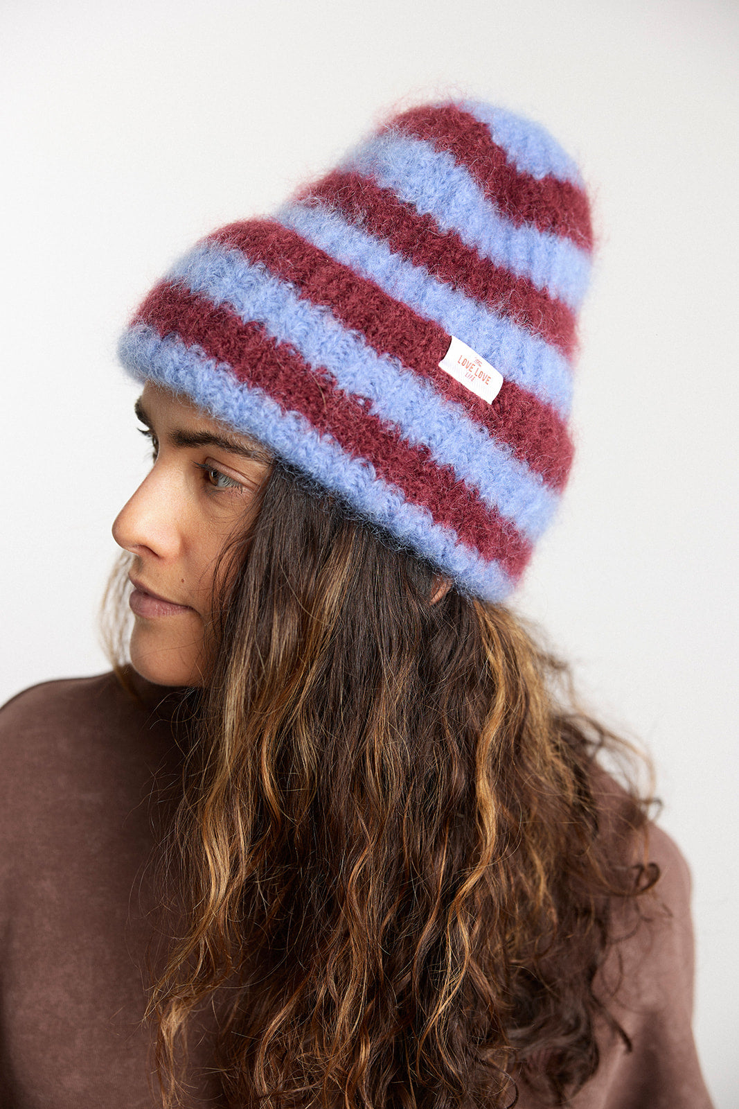 Baby Blue & Burgundy Beanie