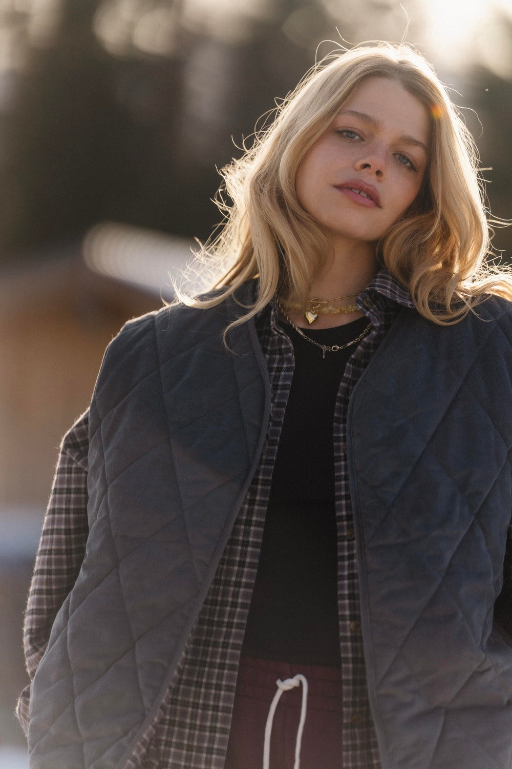 Tahoe 2.0 Grau-Blau karierte Weste - 7