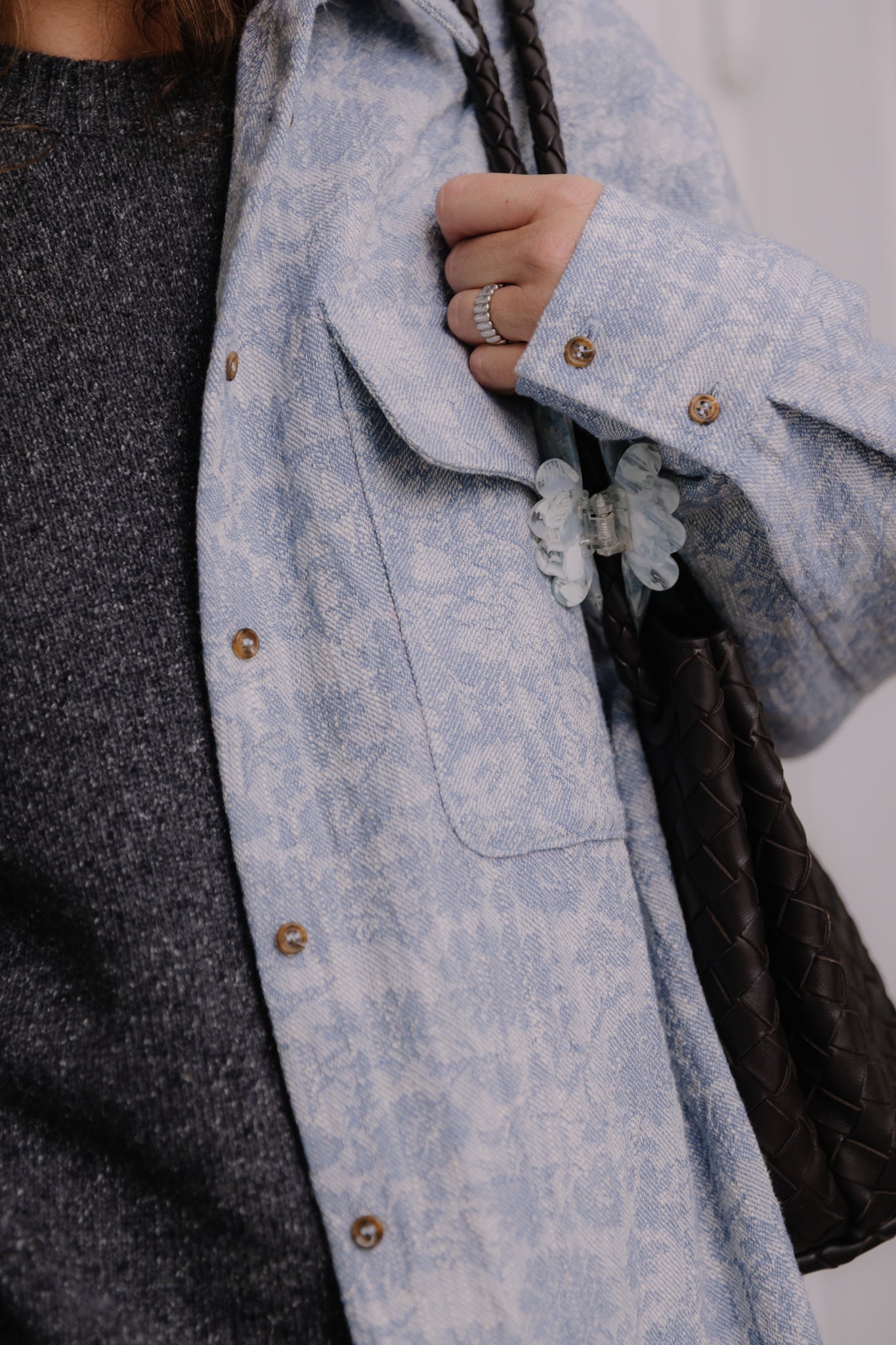 Misha Blue Jacquard Shirt - 14