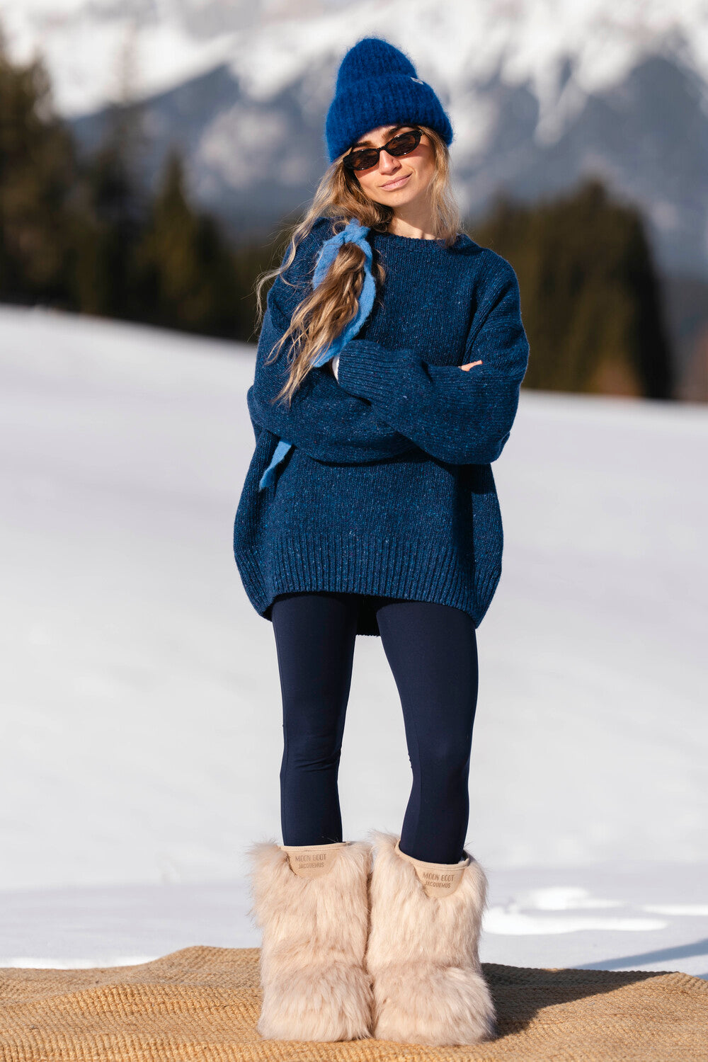 Cloud Long Deep Blue Sweater - 6