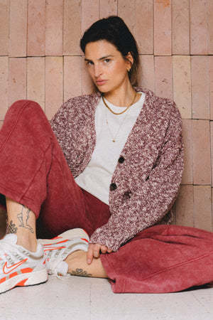 Sweter Lake Burgundy/White
