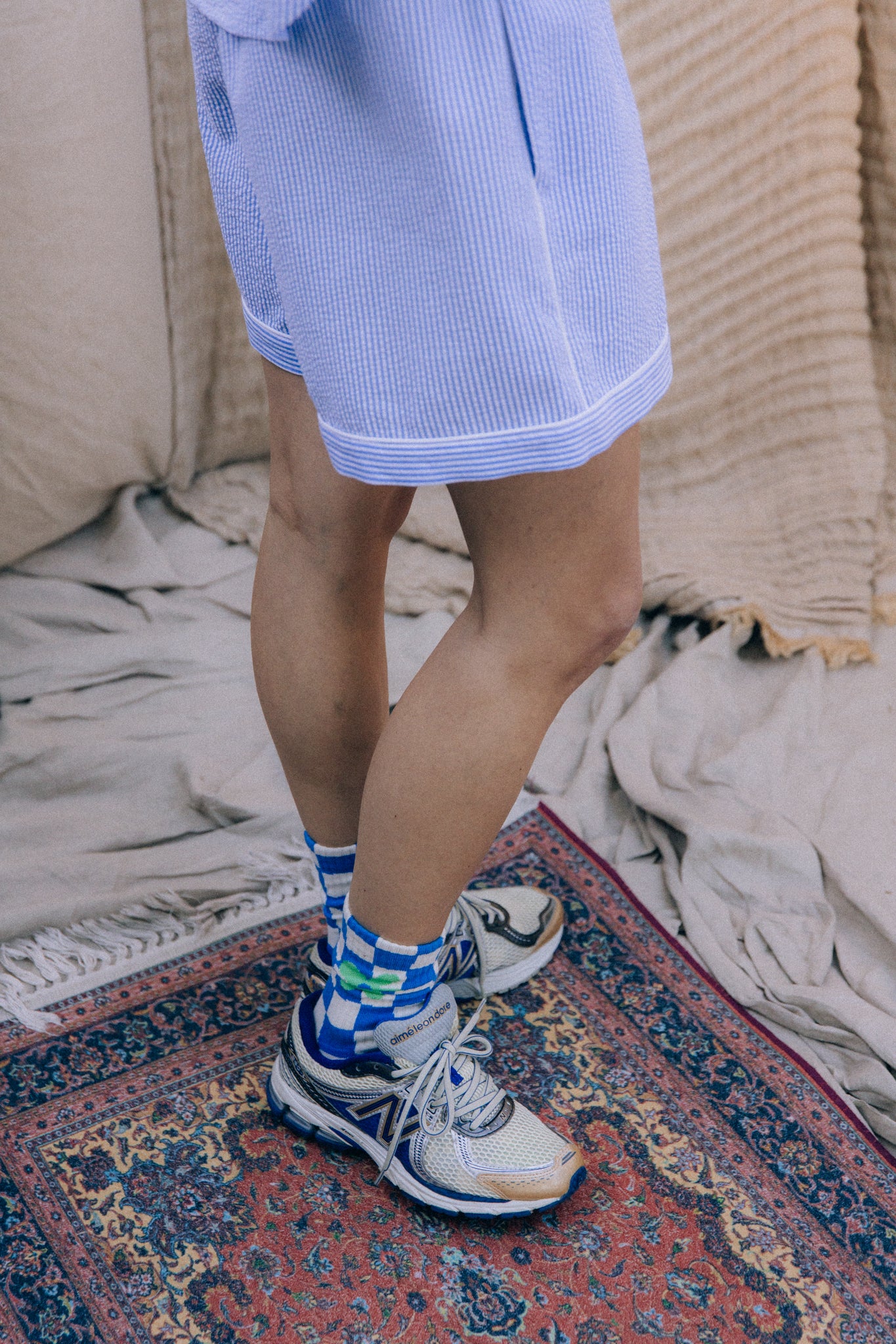 Manuel Blue Stripes x Qlauditta Shorts