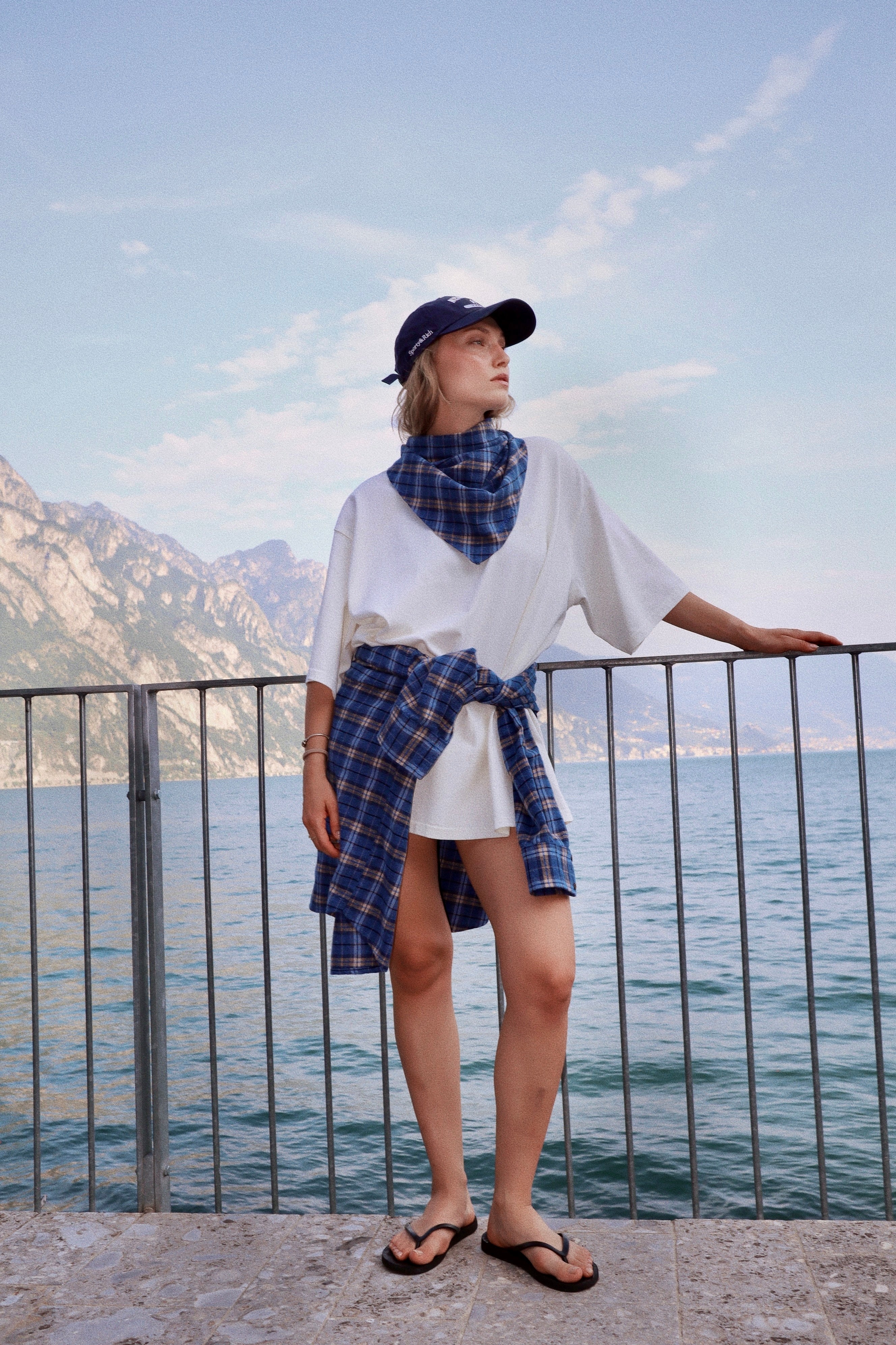 Schal Tamo Blue & Beige Plaid - 1