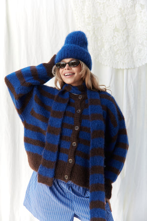 Szalik Lago Blue & Brown