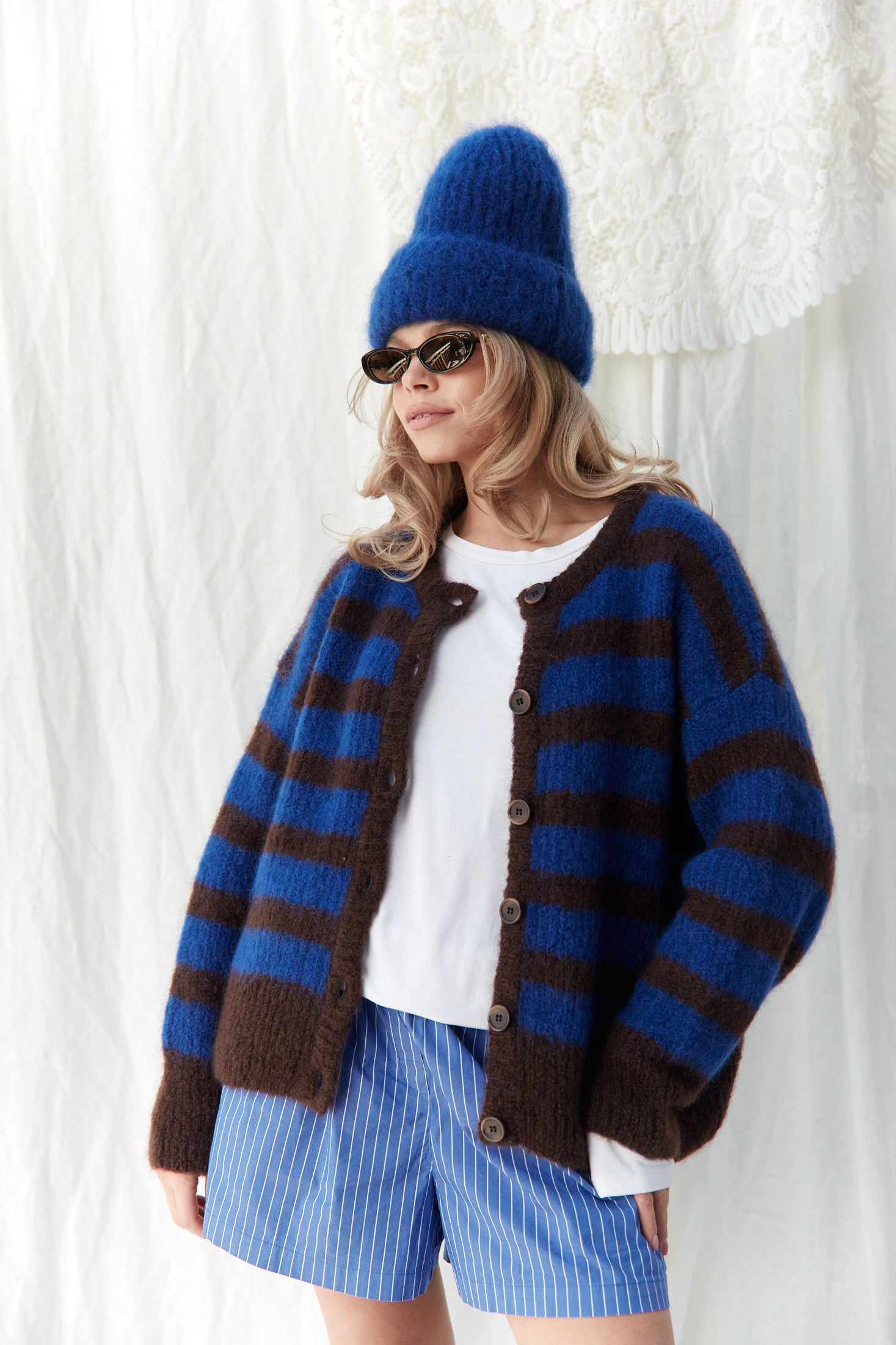 Kardigan Bori Blue & Brown