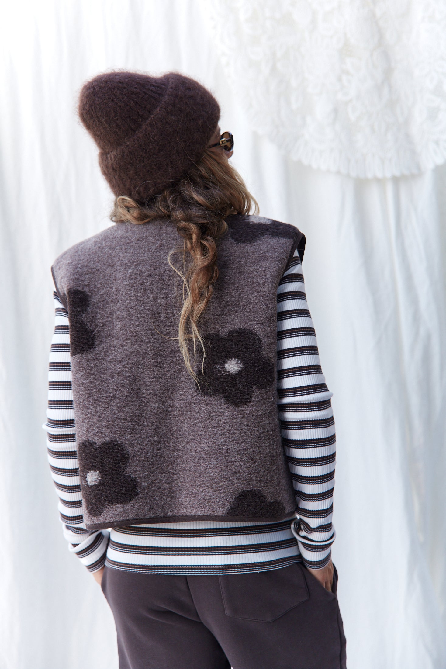 Kamizelka Terra Brown Flowers