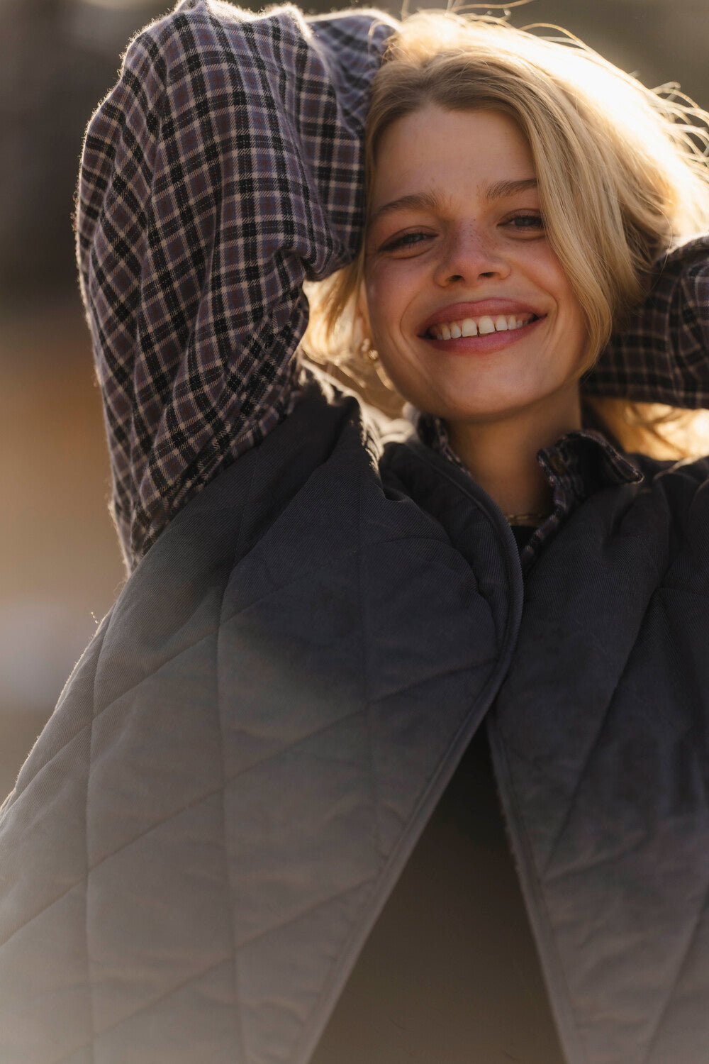 Tahoe 2.0 Grau-Blau karierte Weste - 6